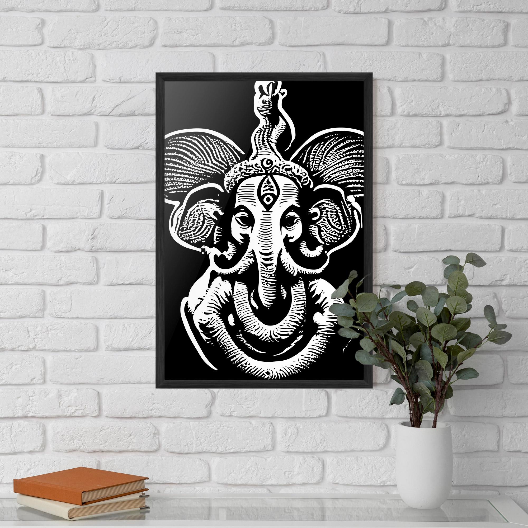 Gerahmte Poster White Head Elephant mockup 5