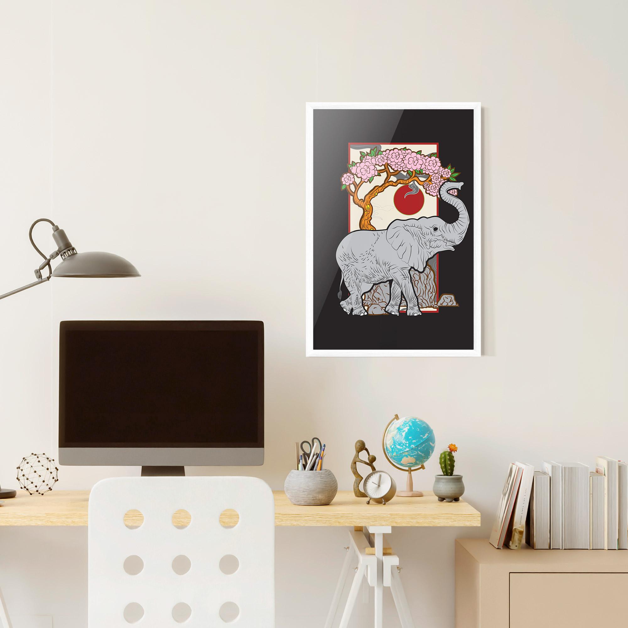 Gerahmte Poster Three Elephant mockup 6