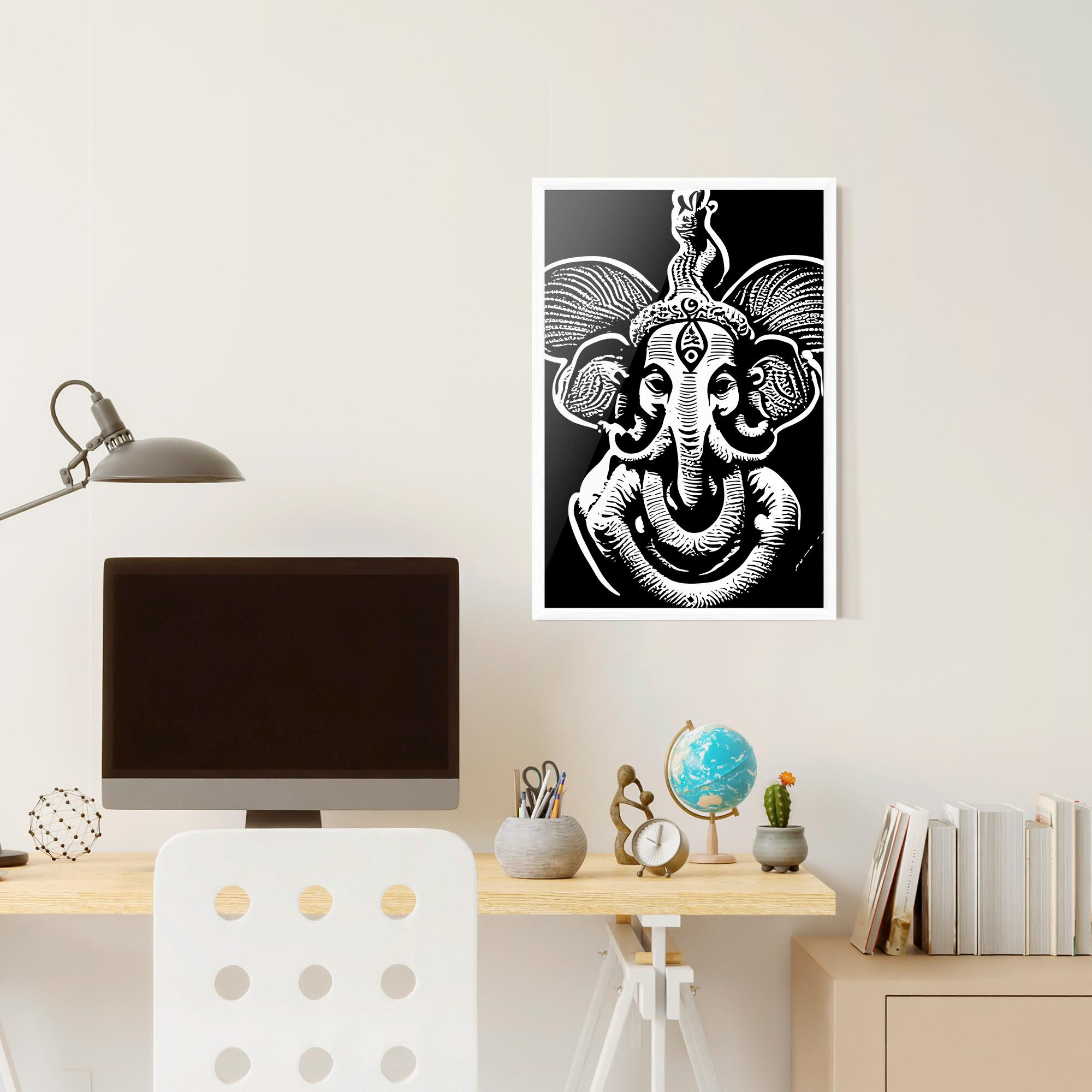 Gerahmte Poster White Head Elephant mockup 6