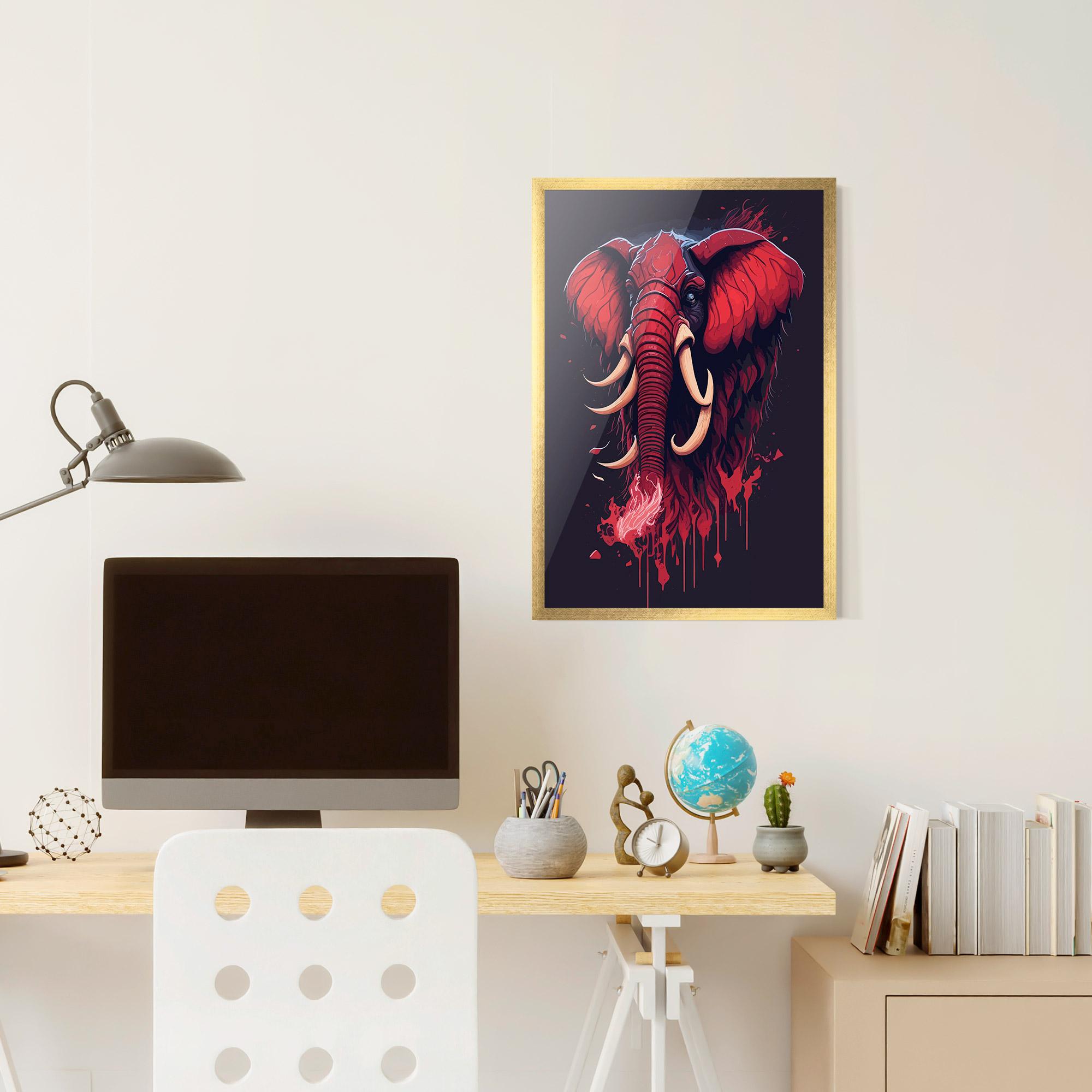 Gerahmte Poster Bloody Elephant mockup 6