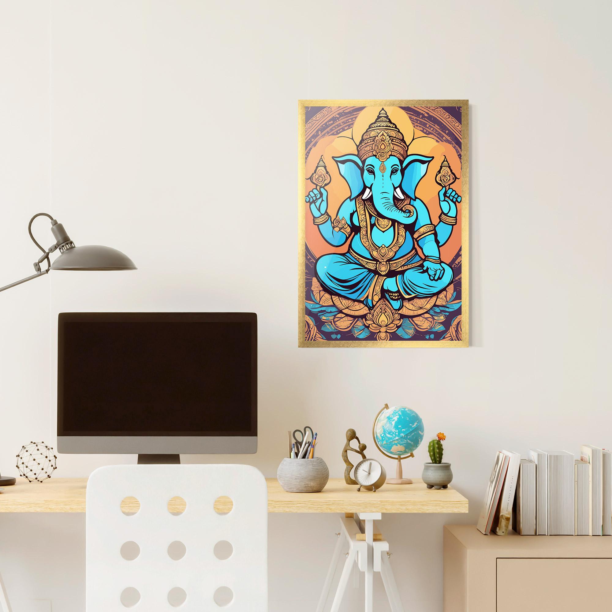 Gerahmte Poster Blue Elephant mockup 6