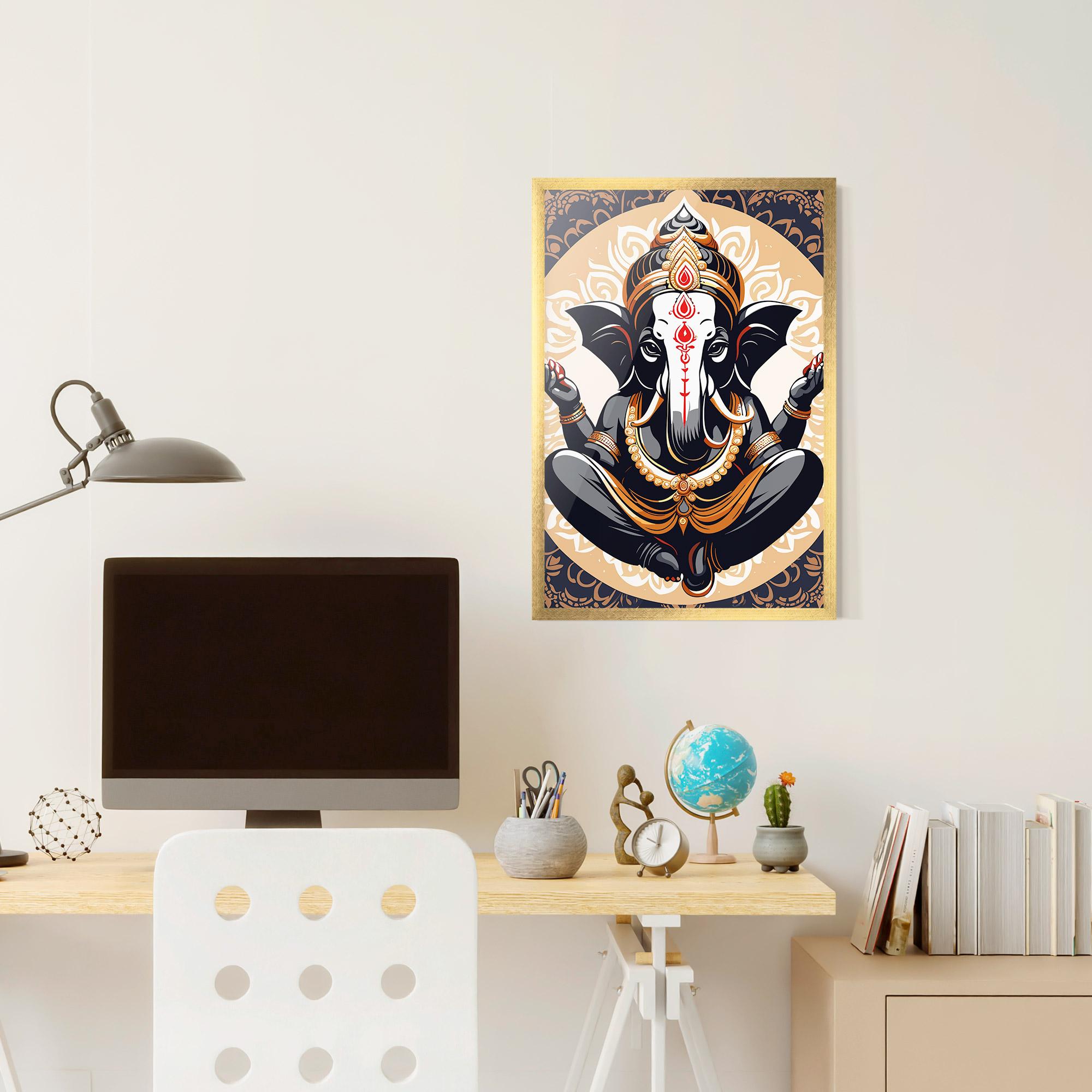 Gerahmte Poster Elefant Color Mix mockup 6