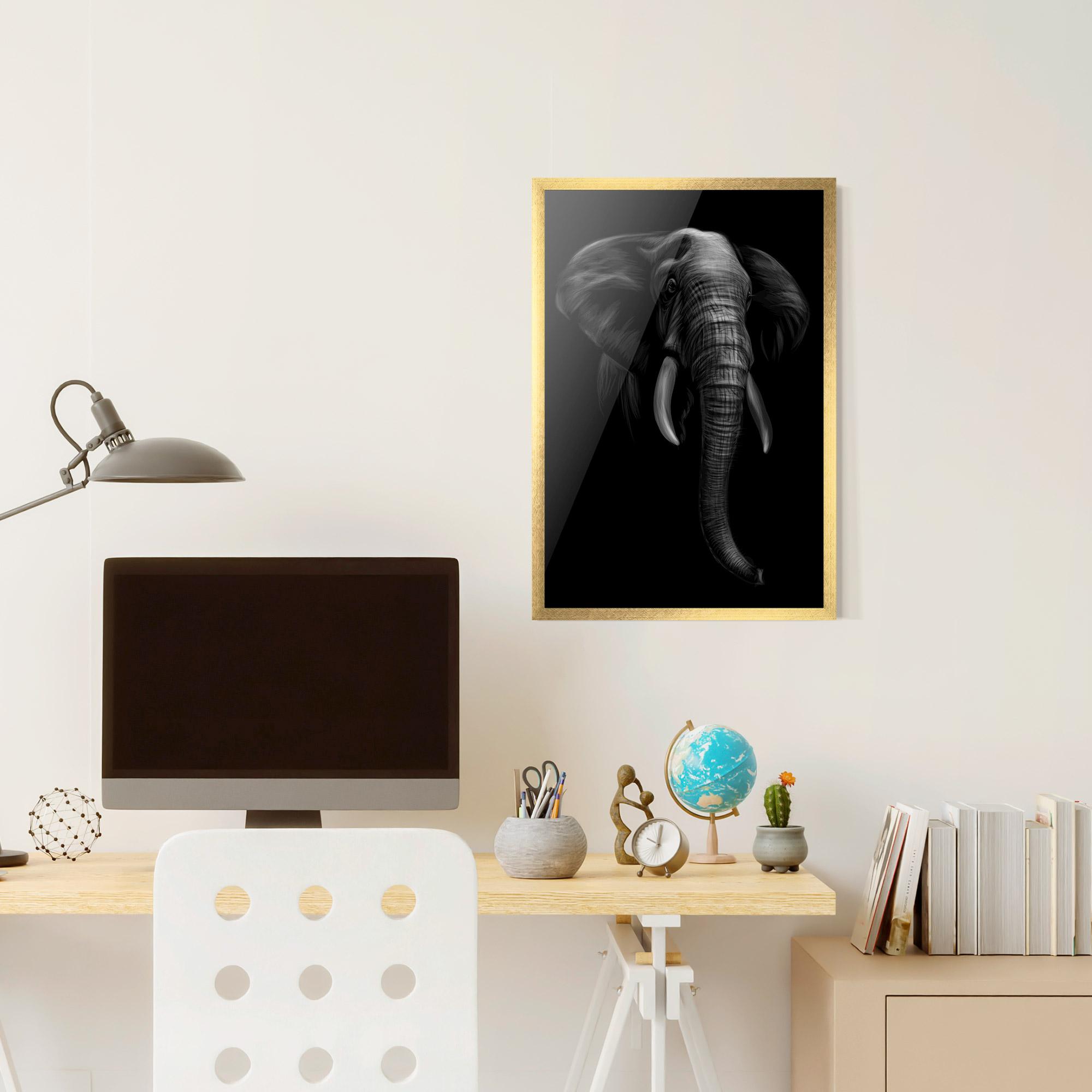 Gerahmte Poster Elephant Head mockup 6
