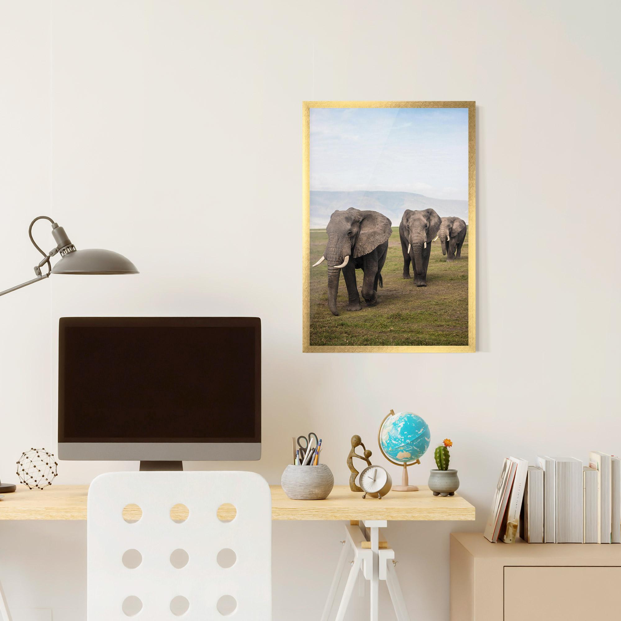 Gerahmte Poster Elephant Landscape mockup 6