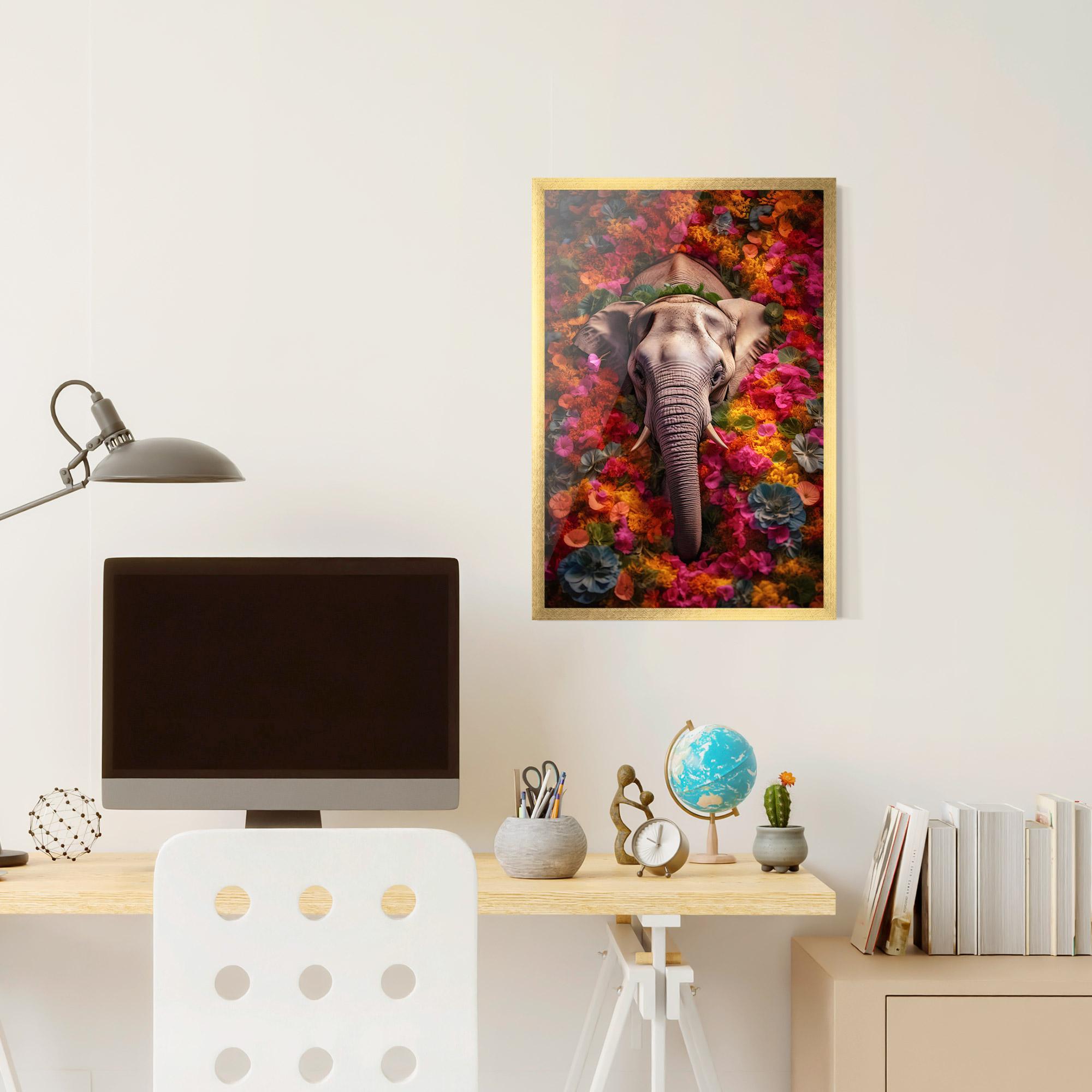 Gerahmte Poster Flower Elephant mockup 6