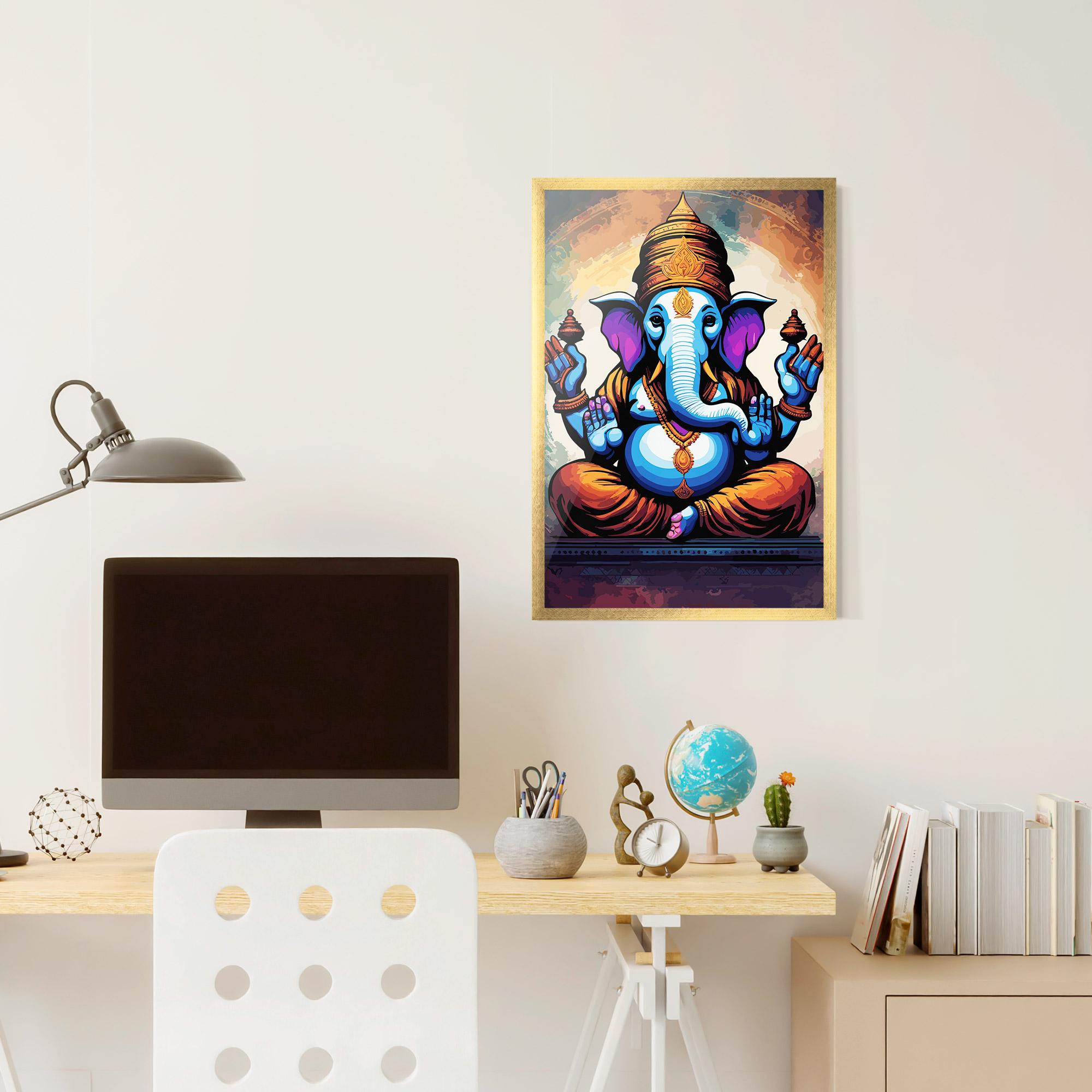Gerahmte Poster Ganesh Colorful mockup 6