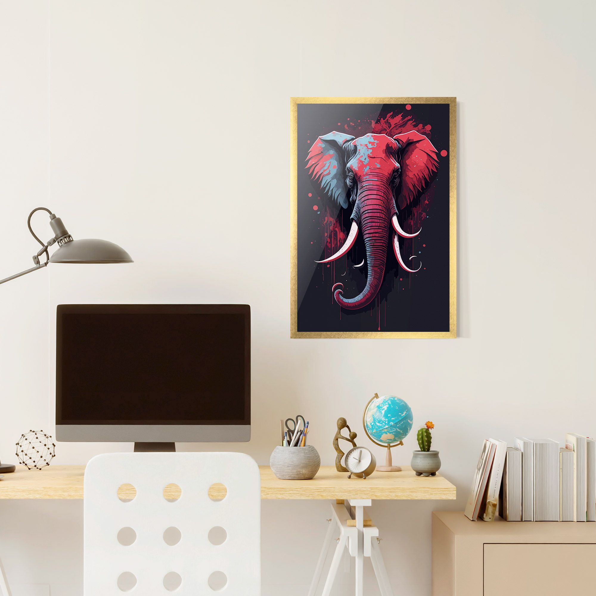 Red Blue Elephant mockup 6
