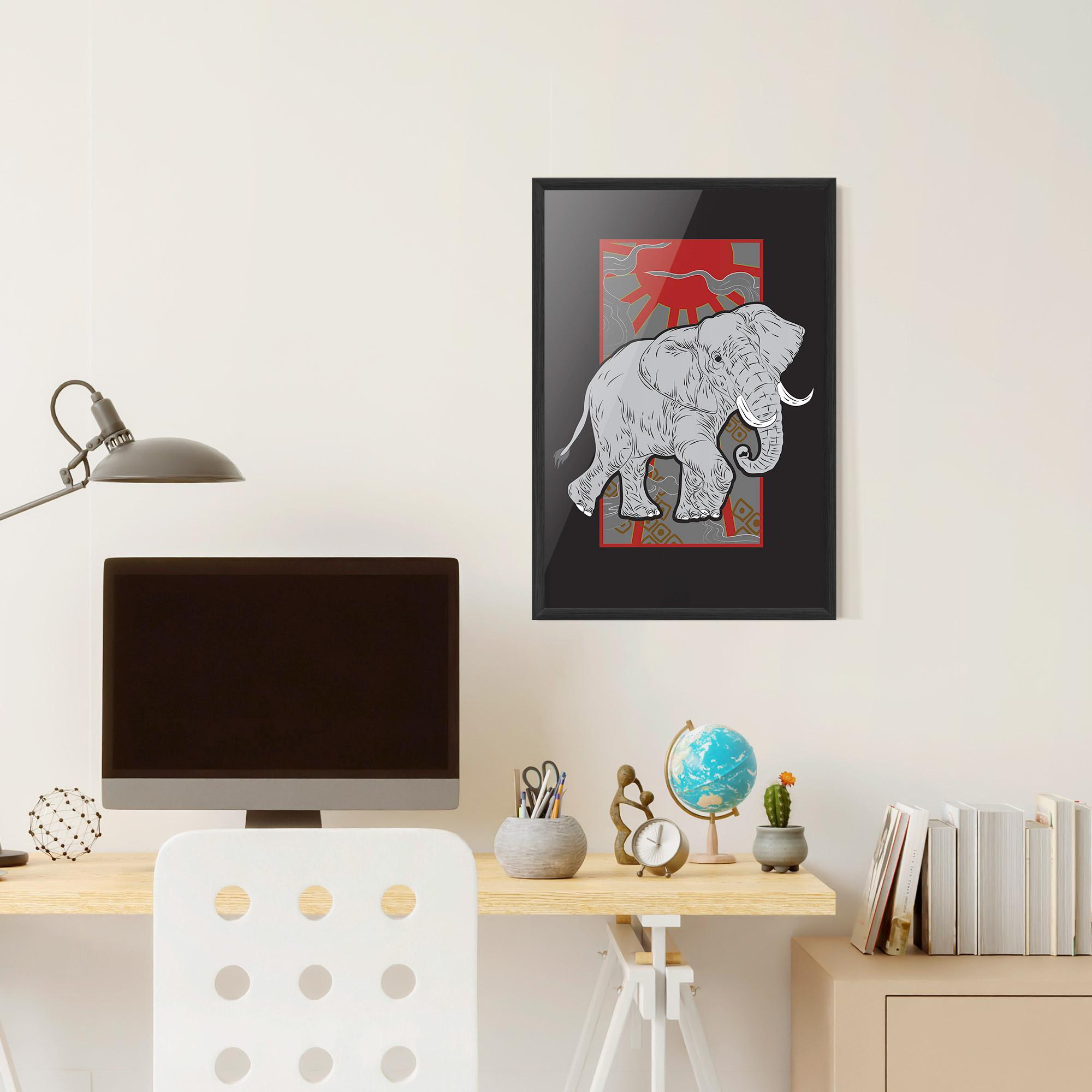 Gerahmte Poster Asian Elephant mockup 6
