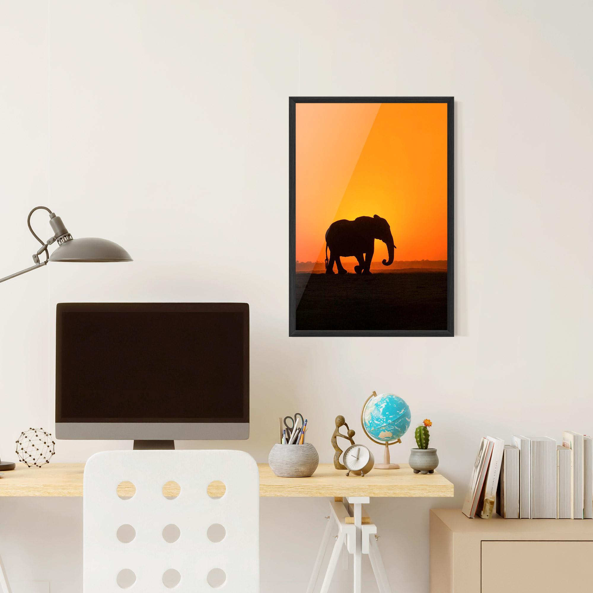 Gerahmte Poster Beautiful Elephant mockup 6