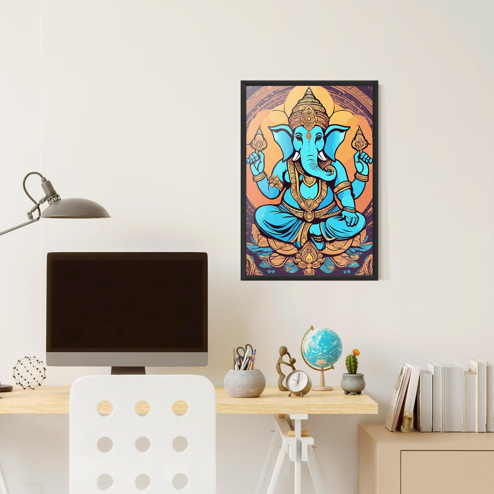 Gerahmte Poster Blue Elephant mockup 6