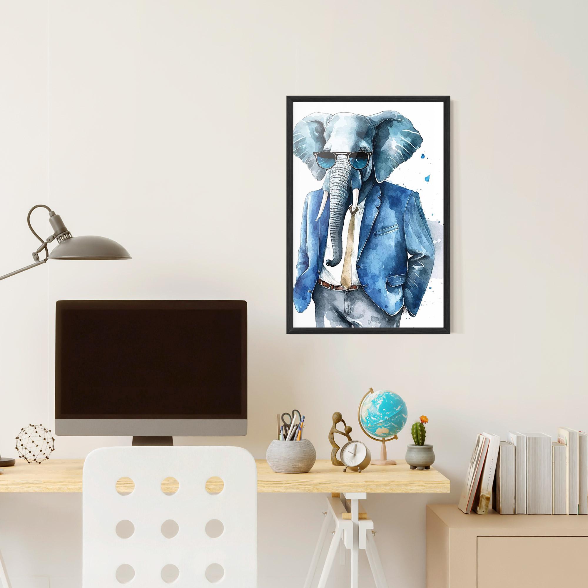 Gerahmte Poster Bussiness Elephant mockup 6