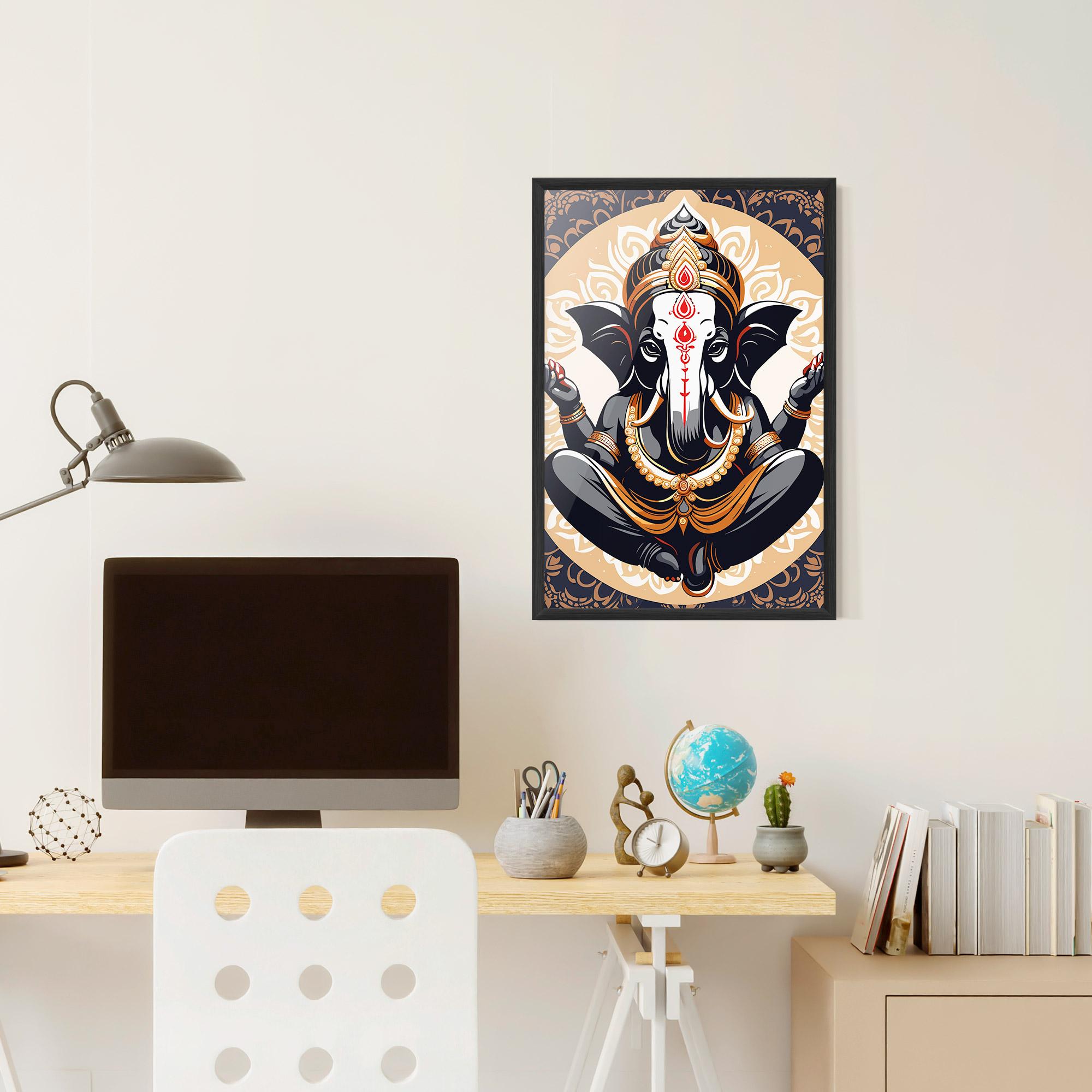 Gerahmte Poster Elefant Color Mix mockup 6