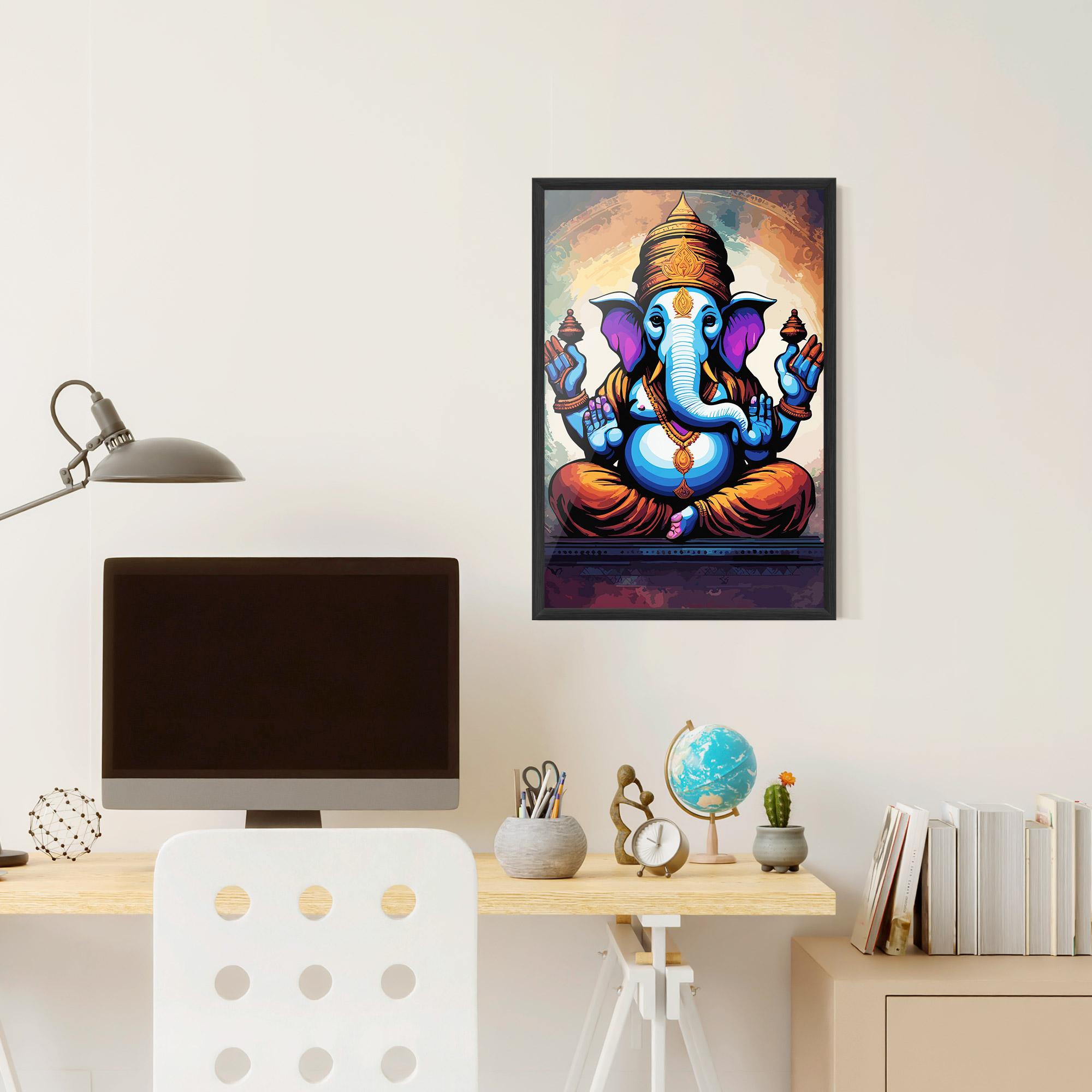 Gerahmte Poster Ganesh Colorful mockup 6