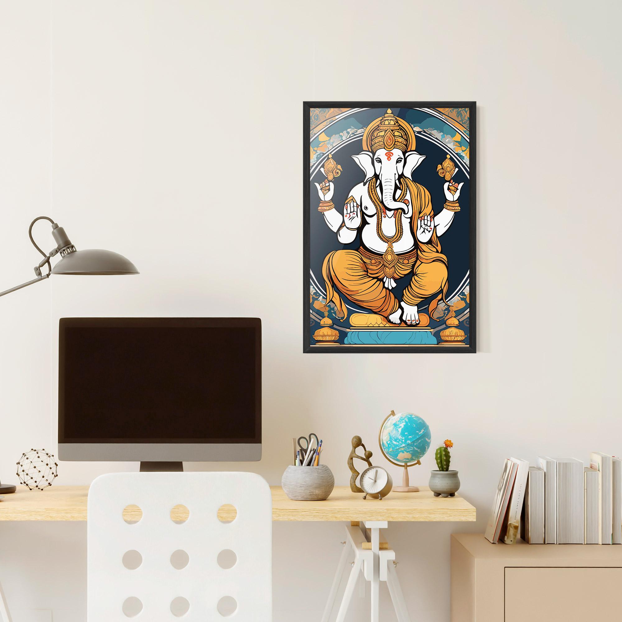 Gerahmte Poster Gold Ganpati mockup 6