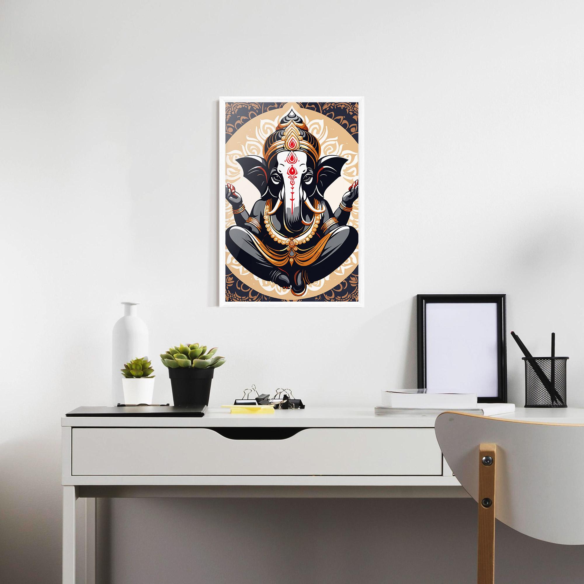Gerahmte Poster Elefant Color Mix mockup 7