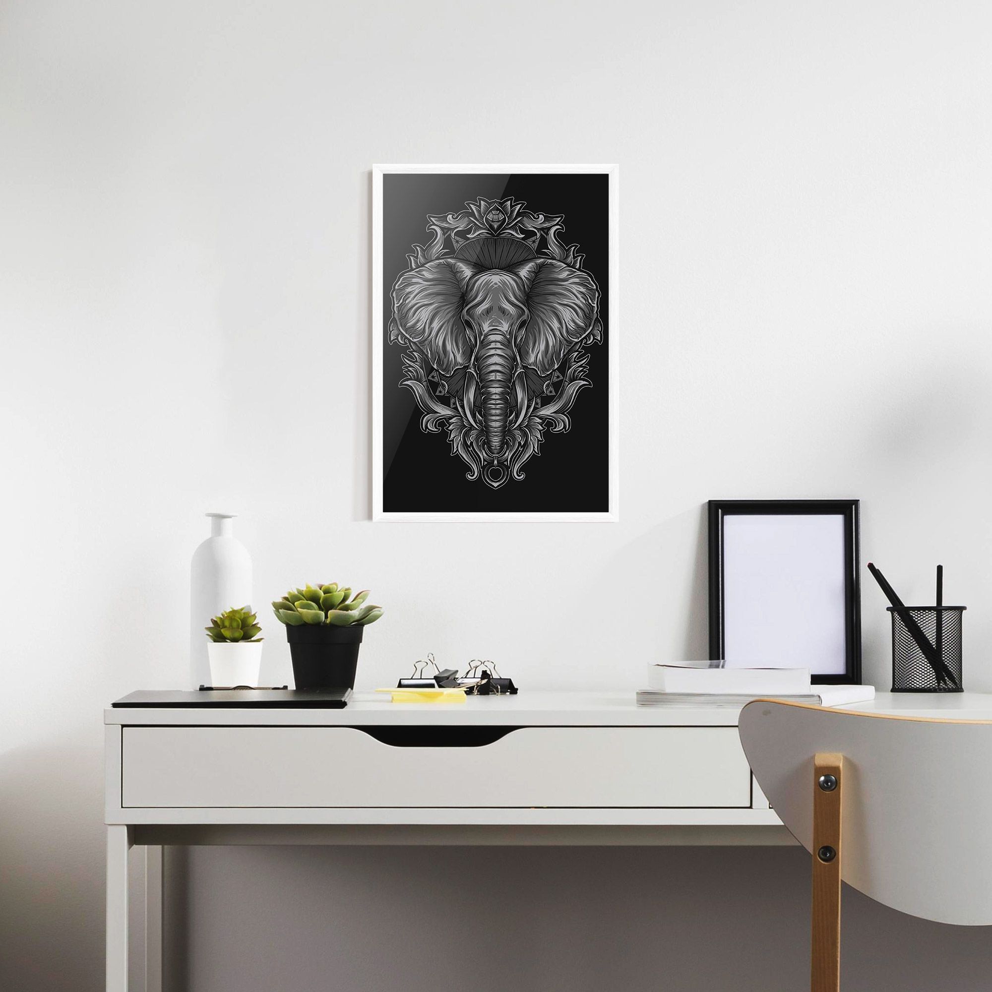 Grey Elephant Head mockup 7