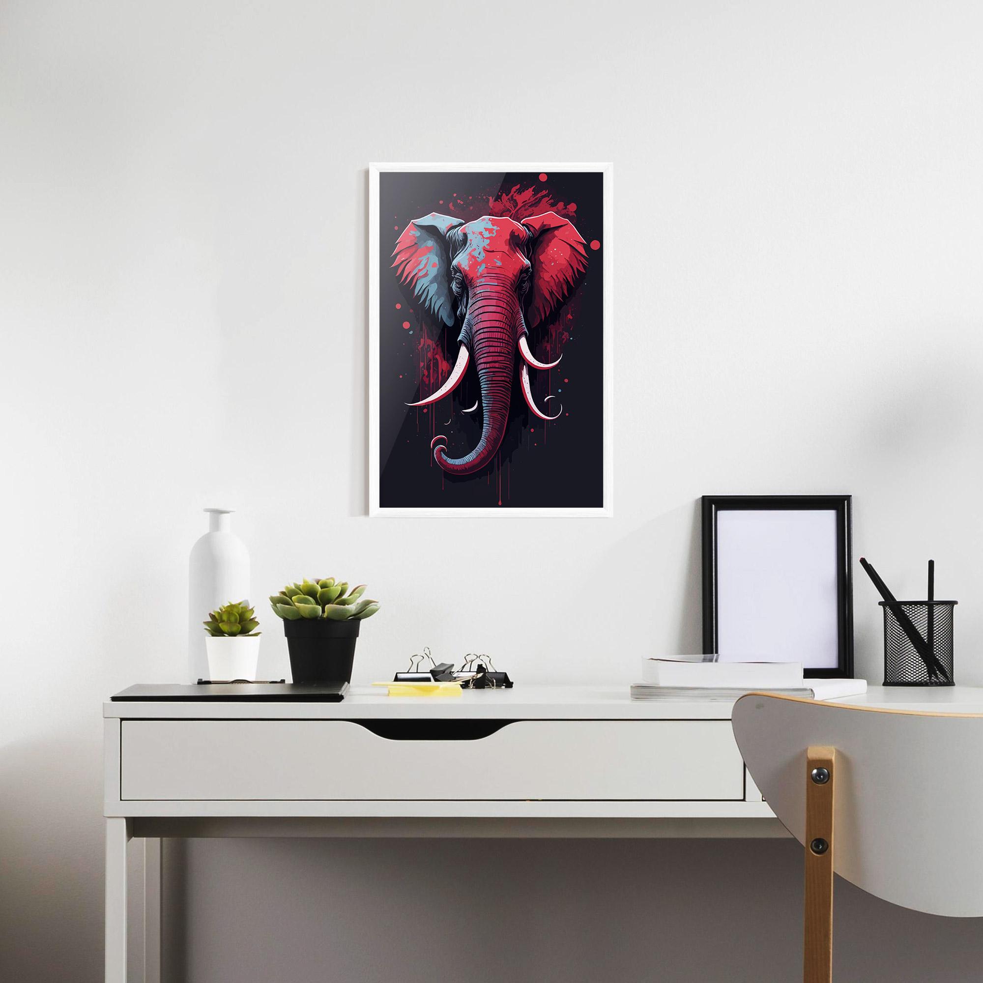 Gerahmte Poster Red Blue Elephant mockup 7