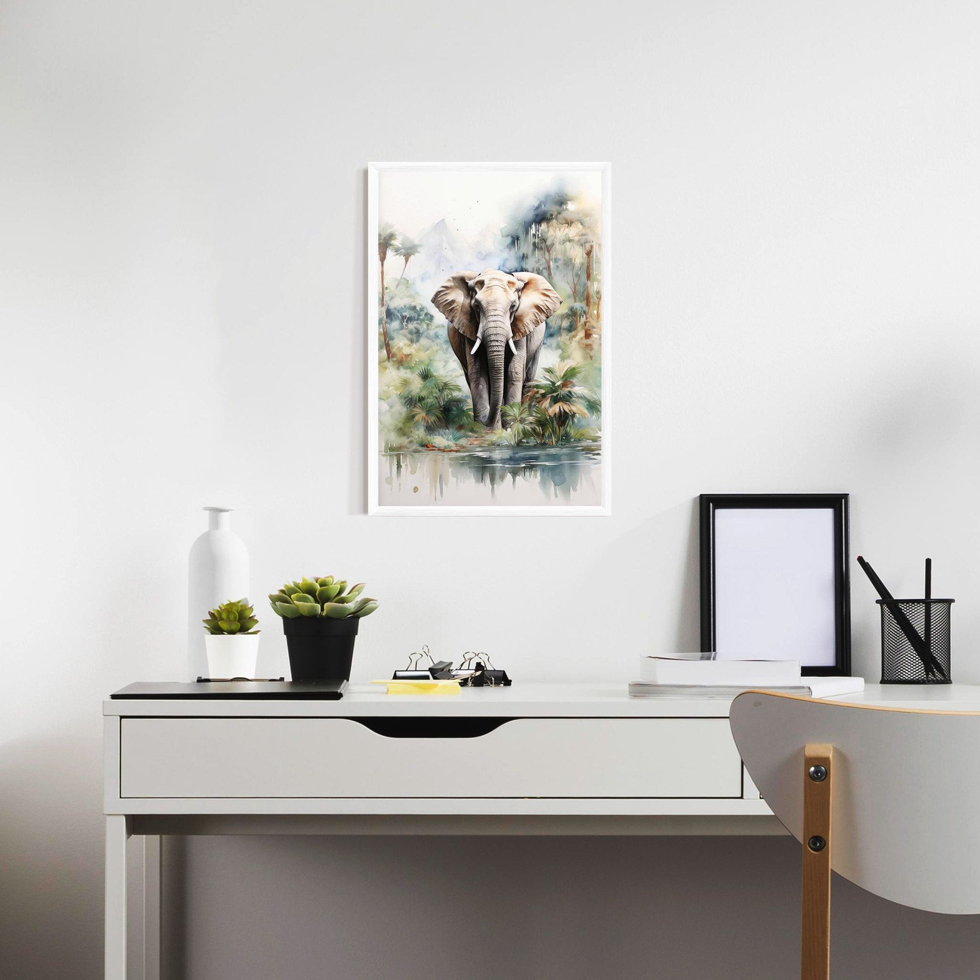 Wild Watercolor Elephant mockup 7