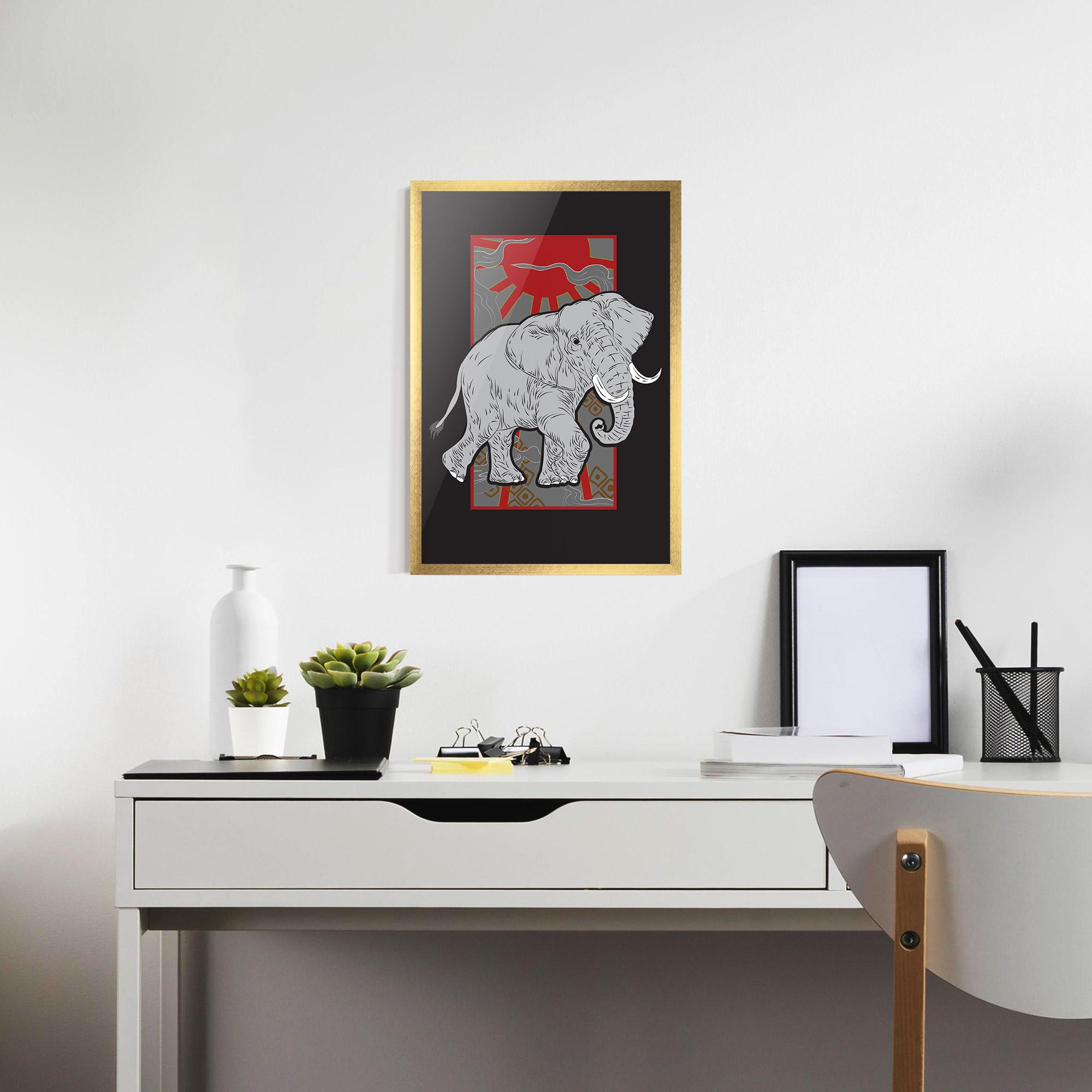 Gerahmte Poster Asian Elephant mockup 7
