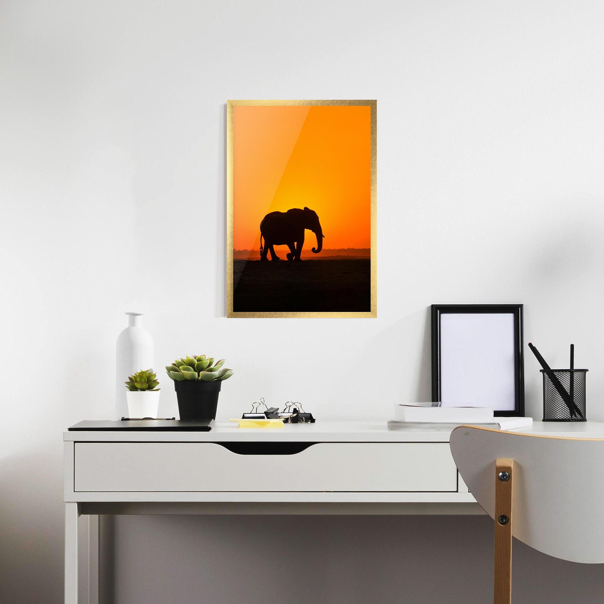 Gerahmte Poster Beautiful Elephant mockup 7