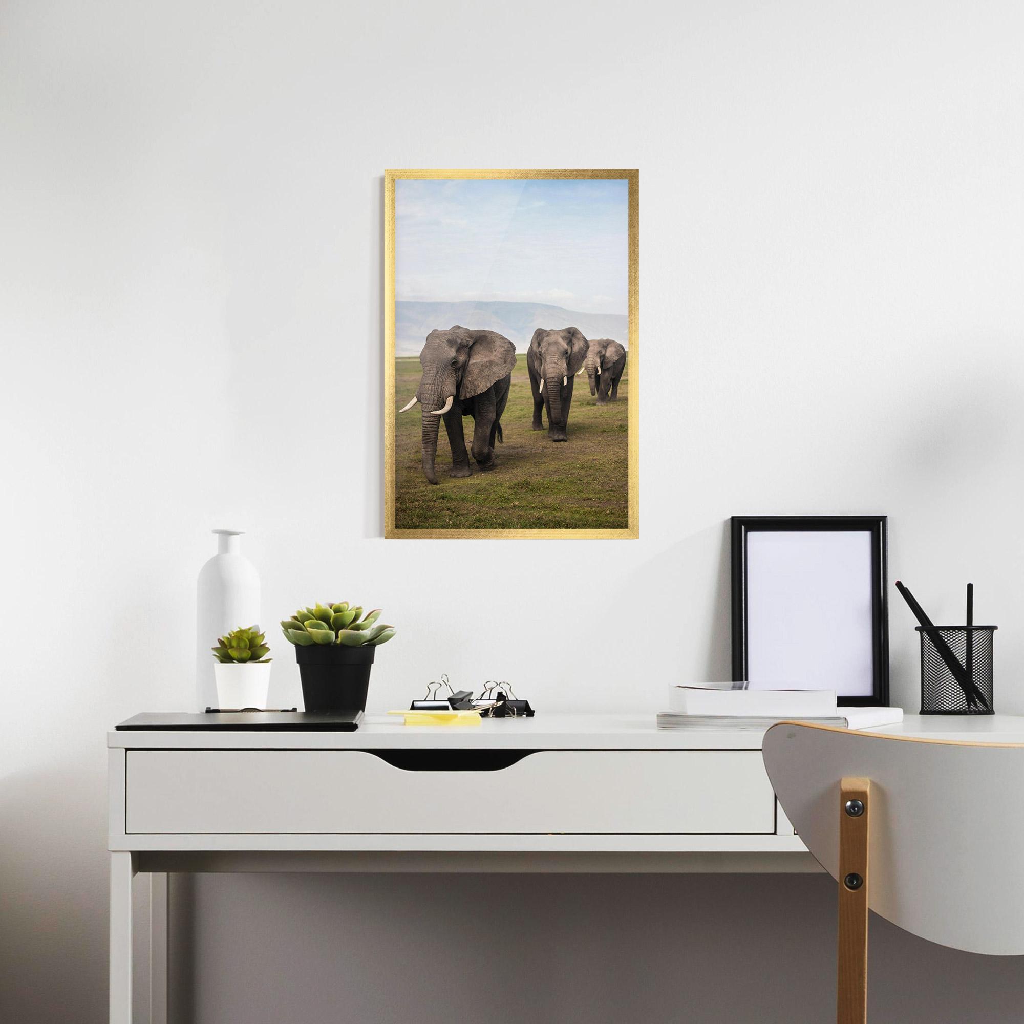 Gerahmte Poster Elephant Landscape mockup 7