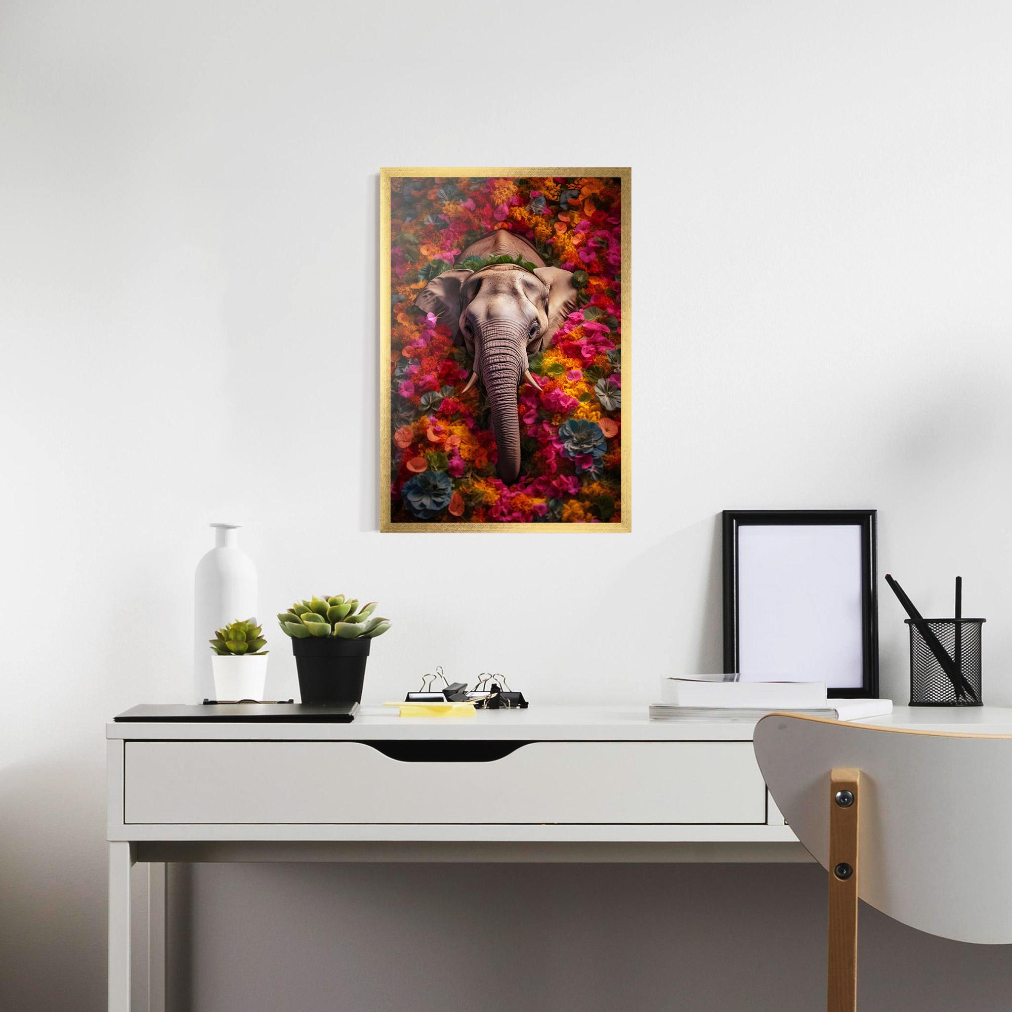 Gerahmte Poster Flower Elephant mockup 7