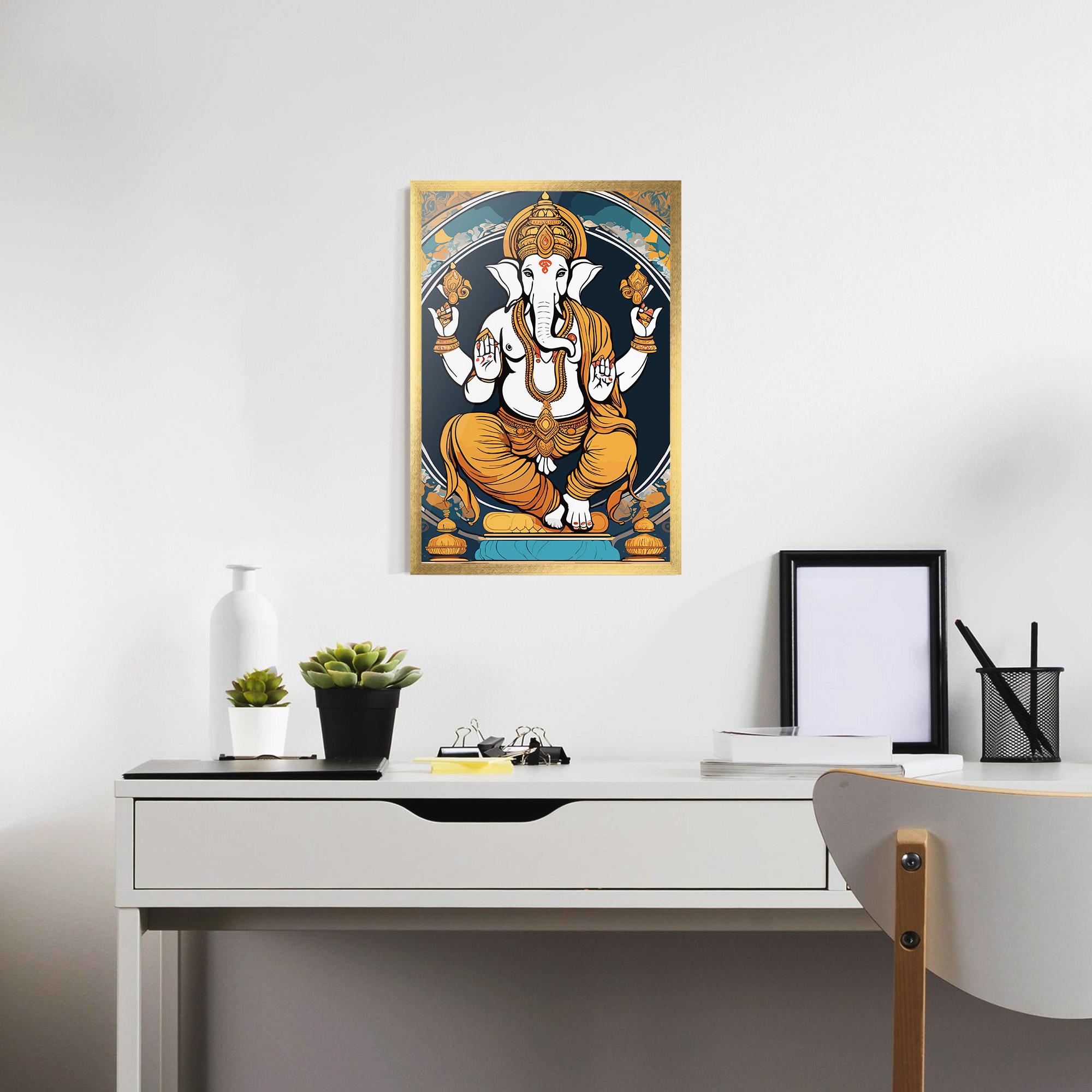 Gerahmte Poster Gold Ganpati mockup 7