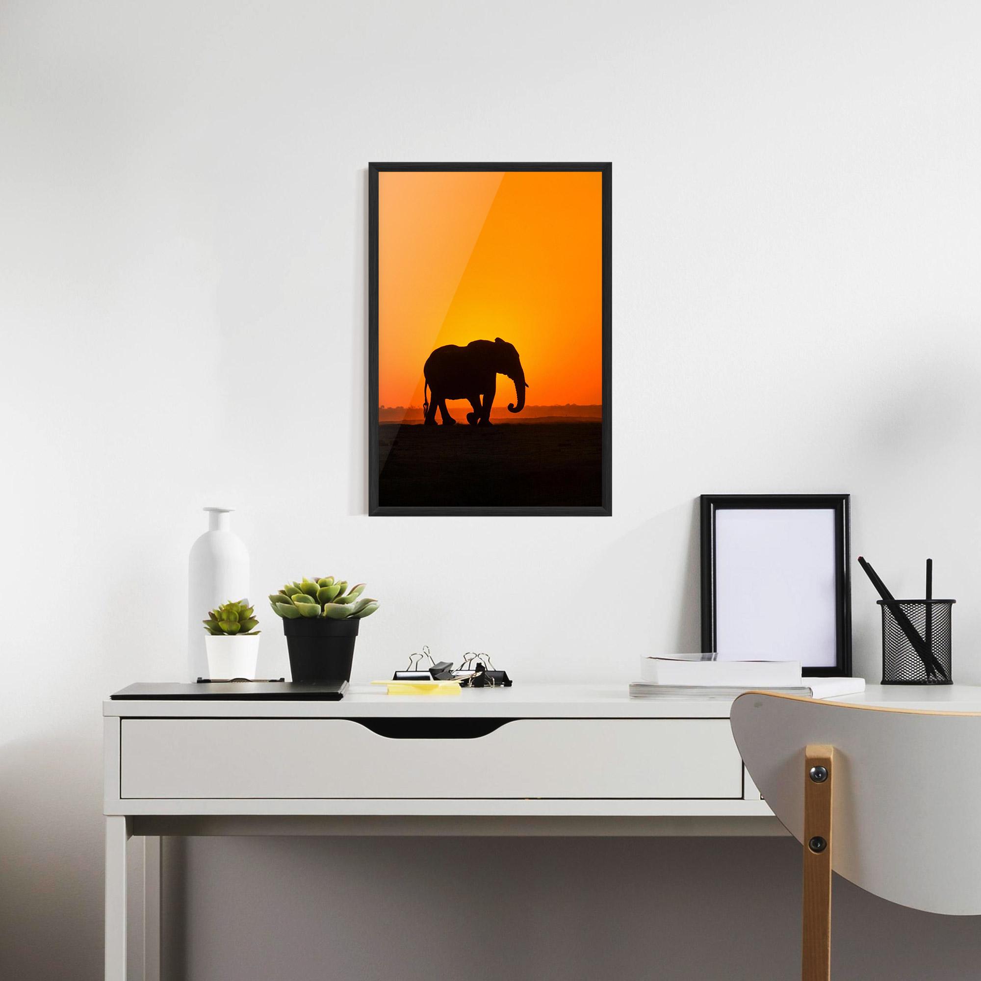 Gerahmte Poster Beautiful Elephant mockup 7