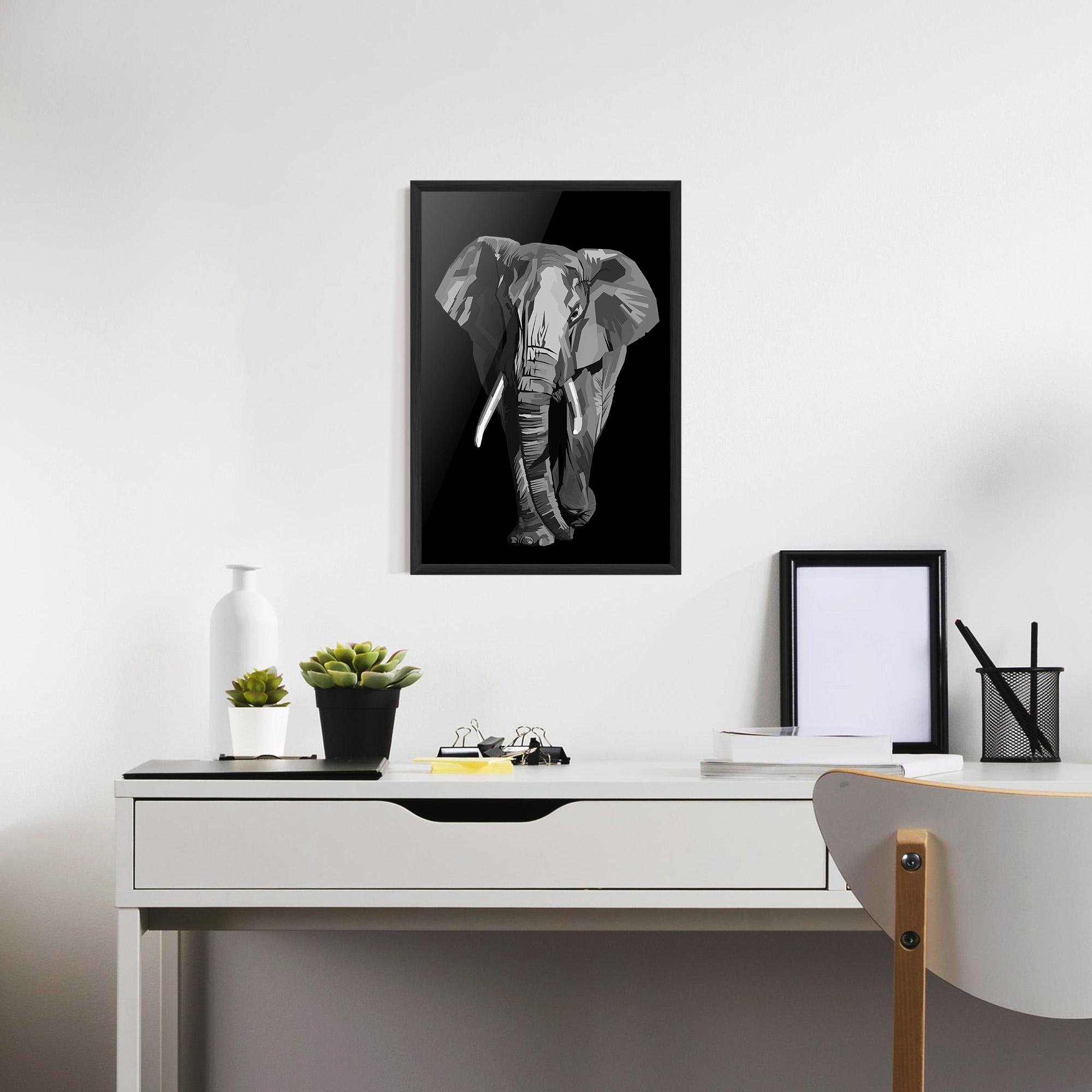 Gerahmte Poster Beautiful Grey Elephant mockup 7