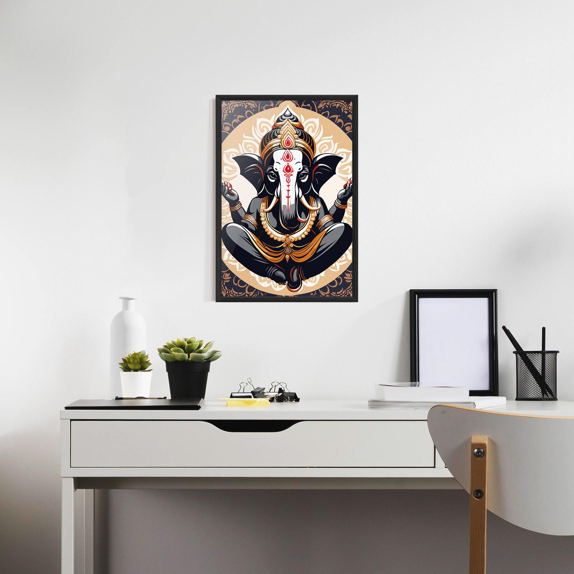 Gerahmte Poster Elefant Color Mix mockup 7