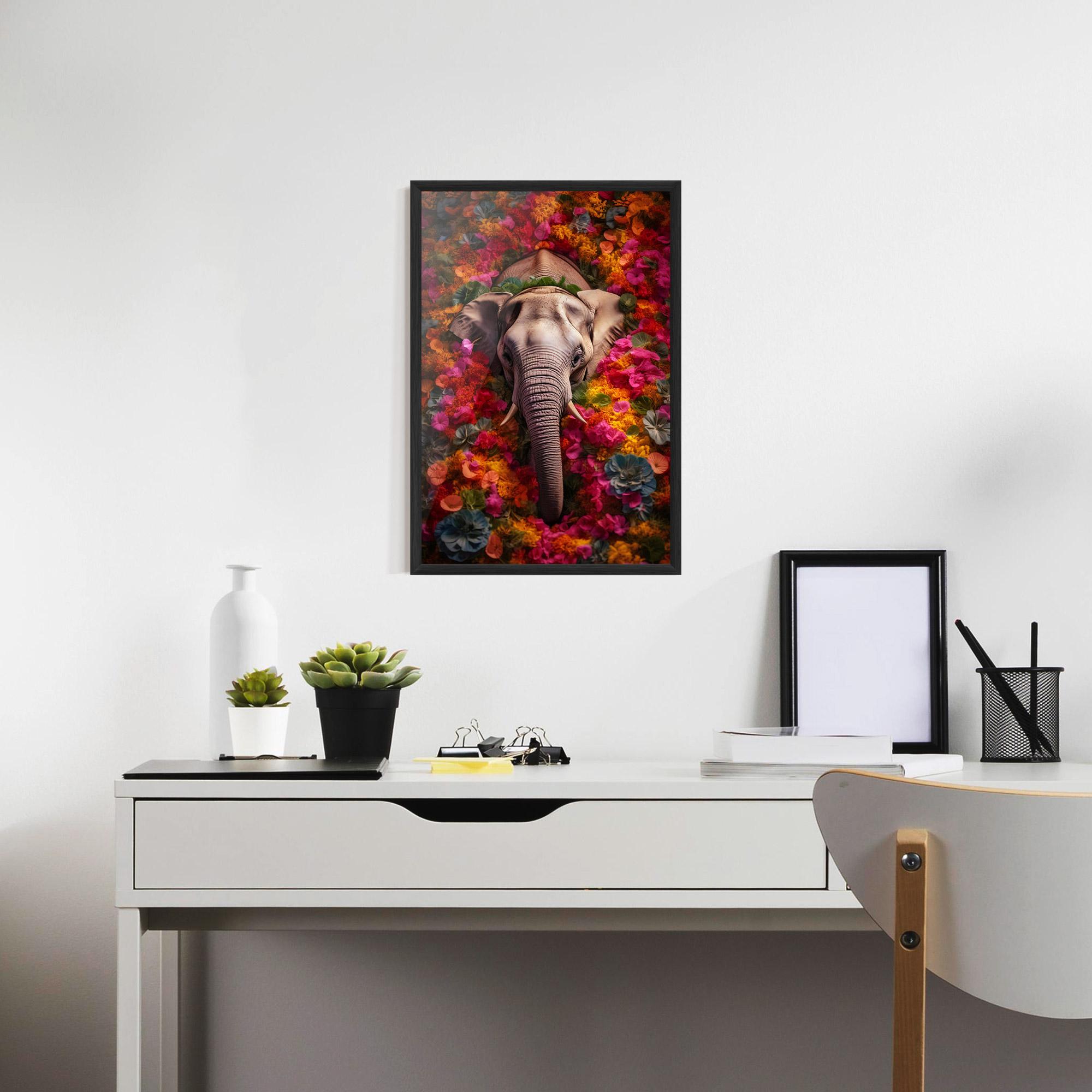 Gerahmte Poster Flower Elephant mockup 7