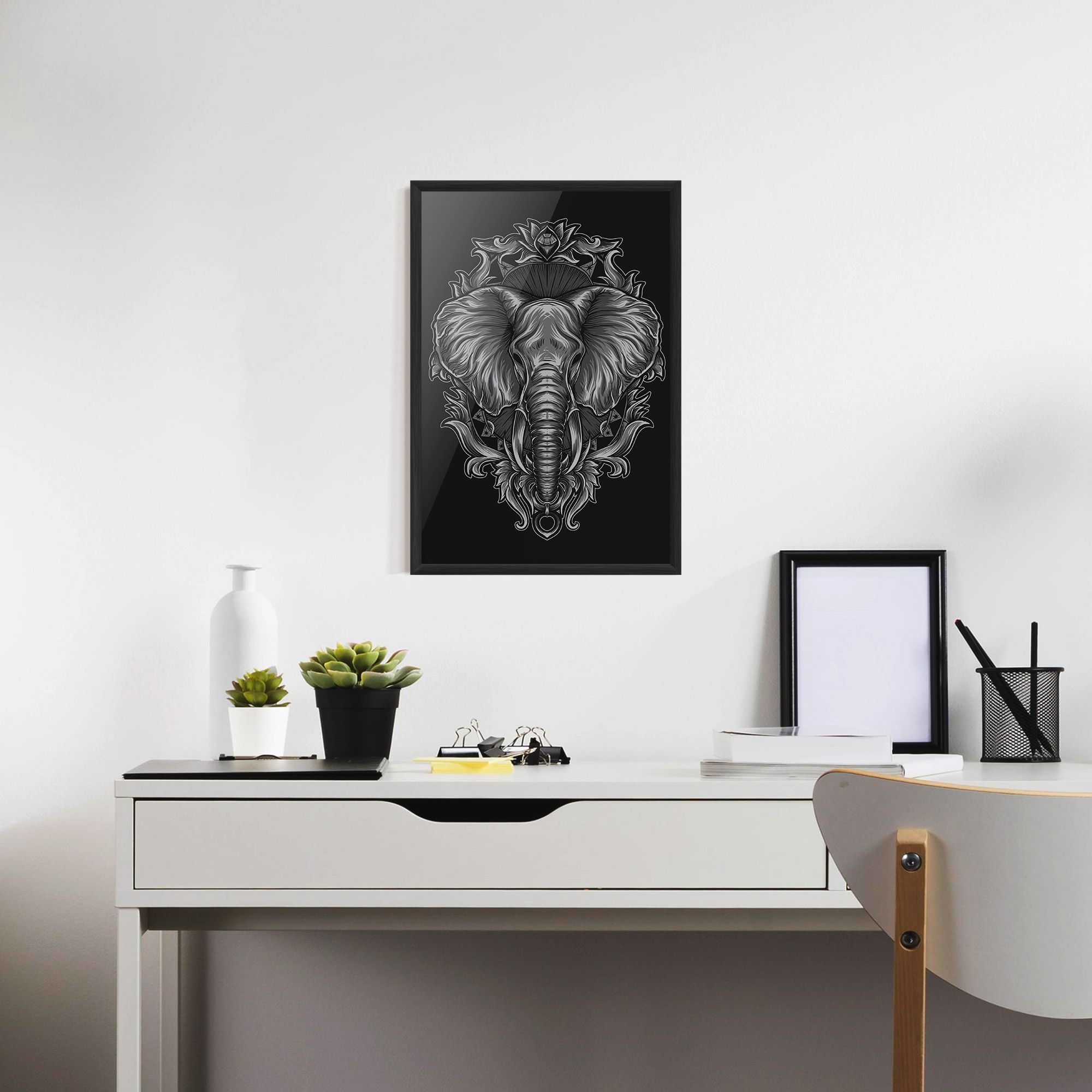 Grey Elephant Head mockup 7