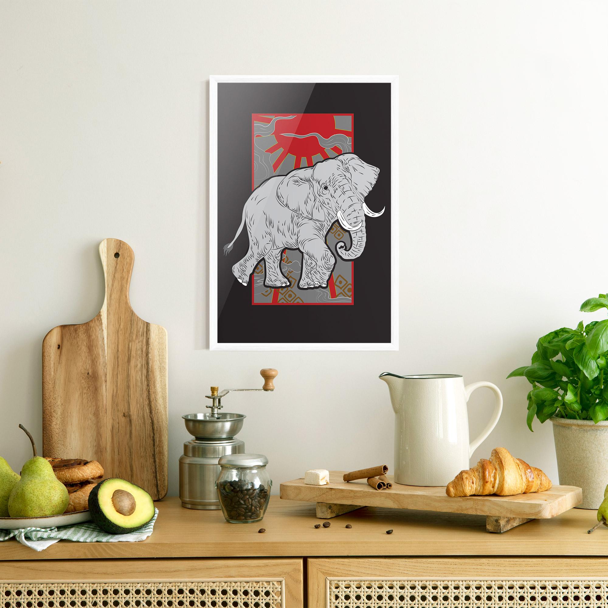 Gerahmte Poster Asian Elephant mockup 8