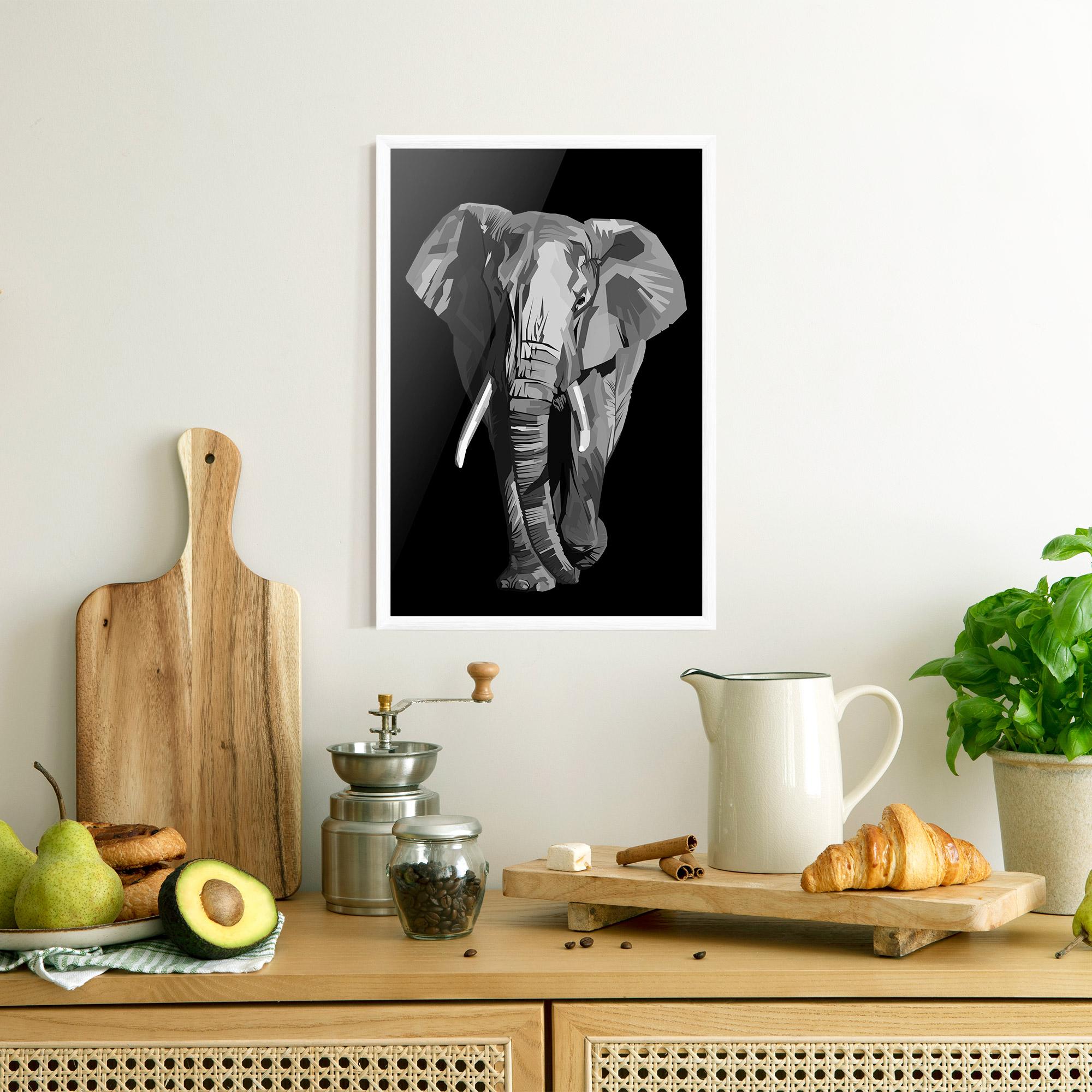 Gerahmte Poster Beautiful Grey Elephant mockup 8