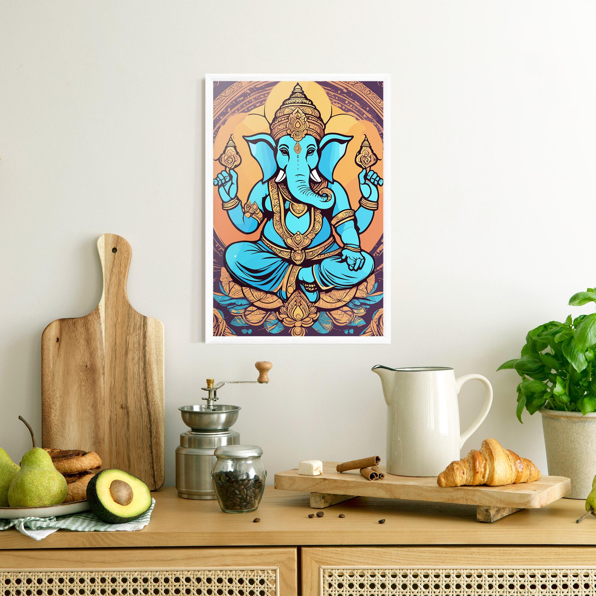 Gerahmte Poster Blue Elephant mockup 8