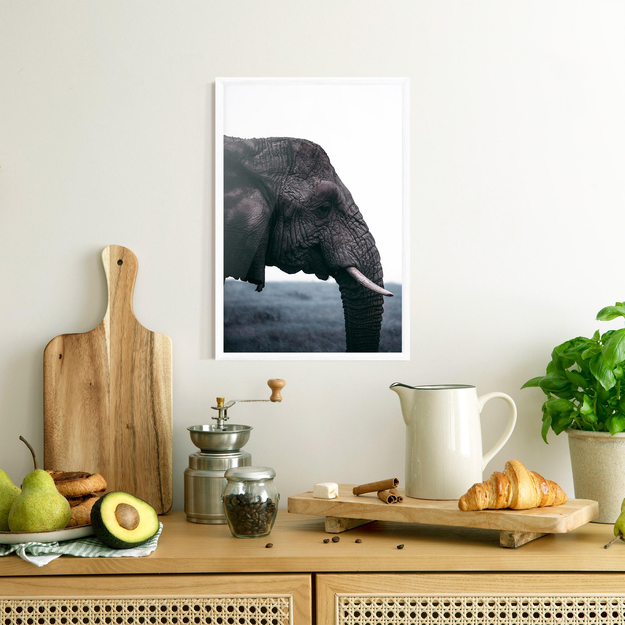 Gerahmte Poster Close Grey Eelephant mockup 8