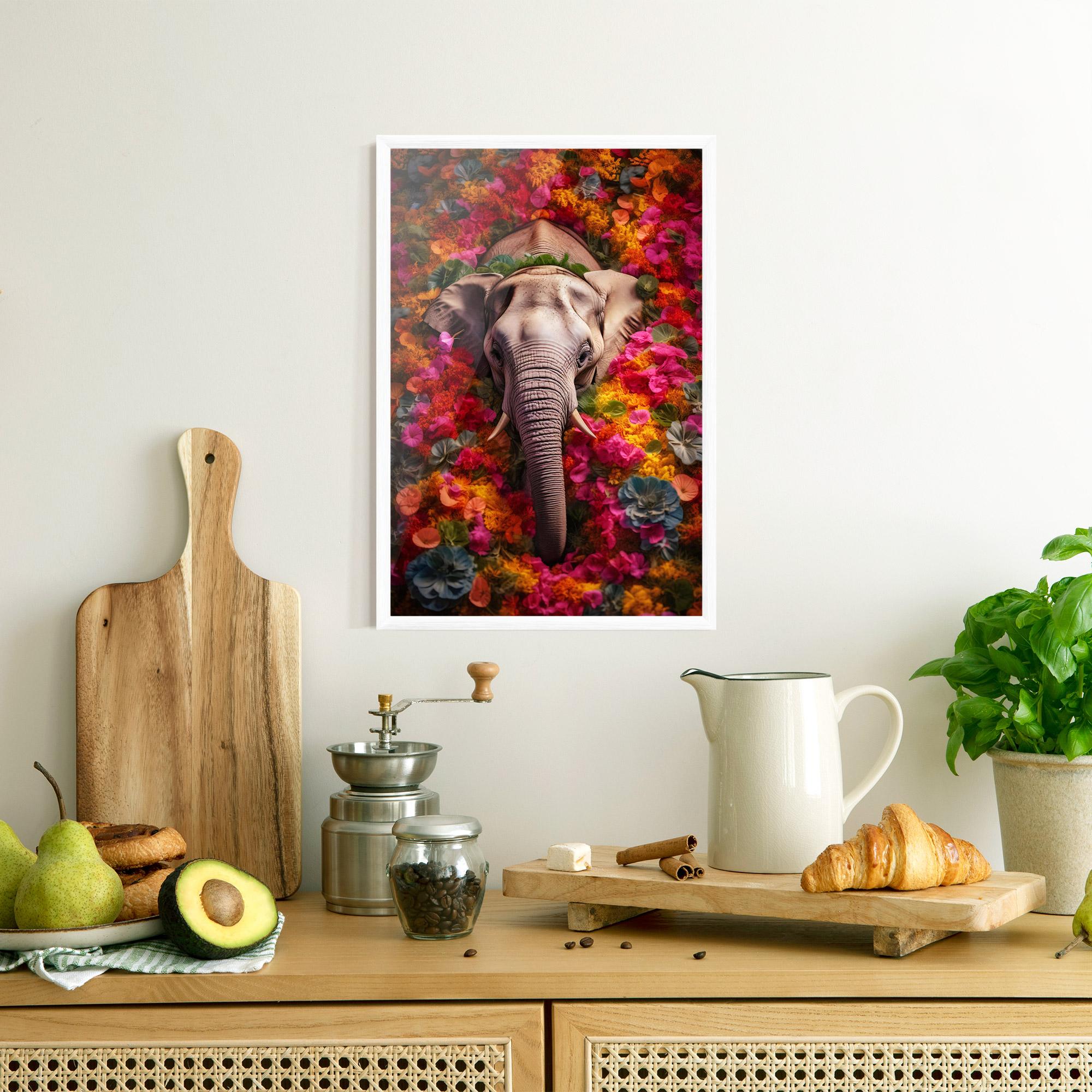 Gerahmte Poster Flower Elephant mockup 8