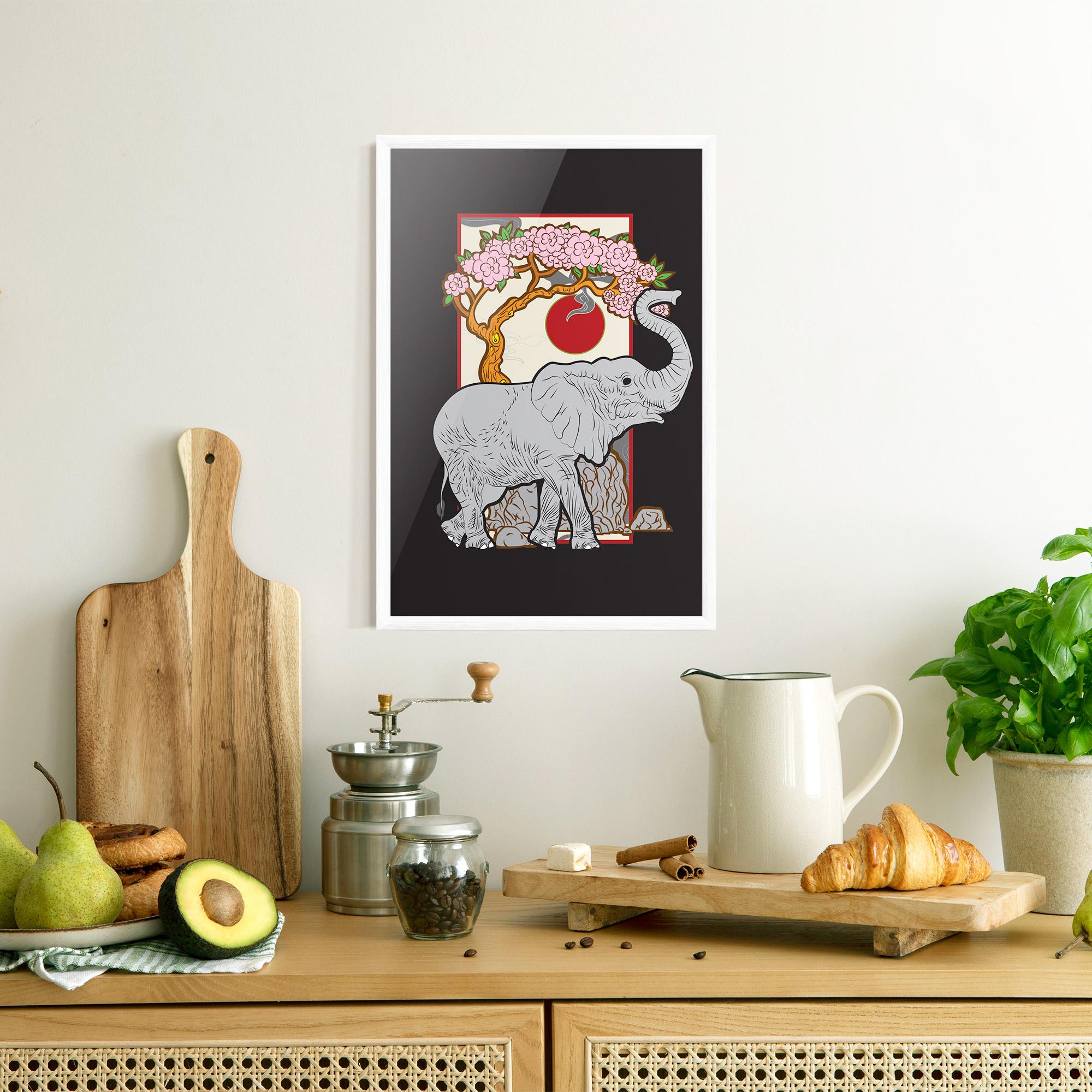 Gerahmte Poster Three Elephant mockup 8
