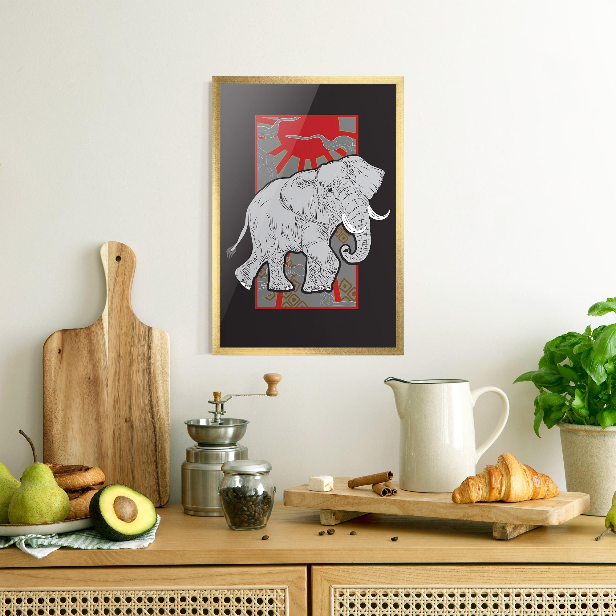 Gerahmte Poster Asian Elephant mockup 8