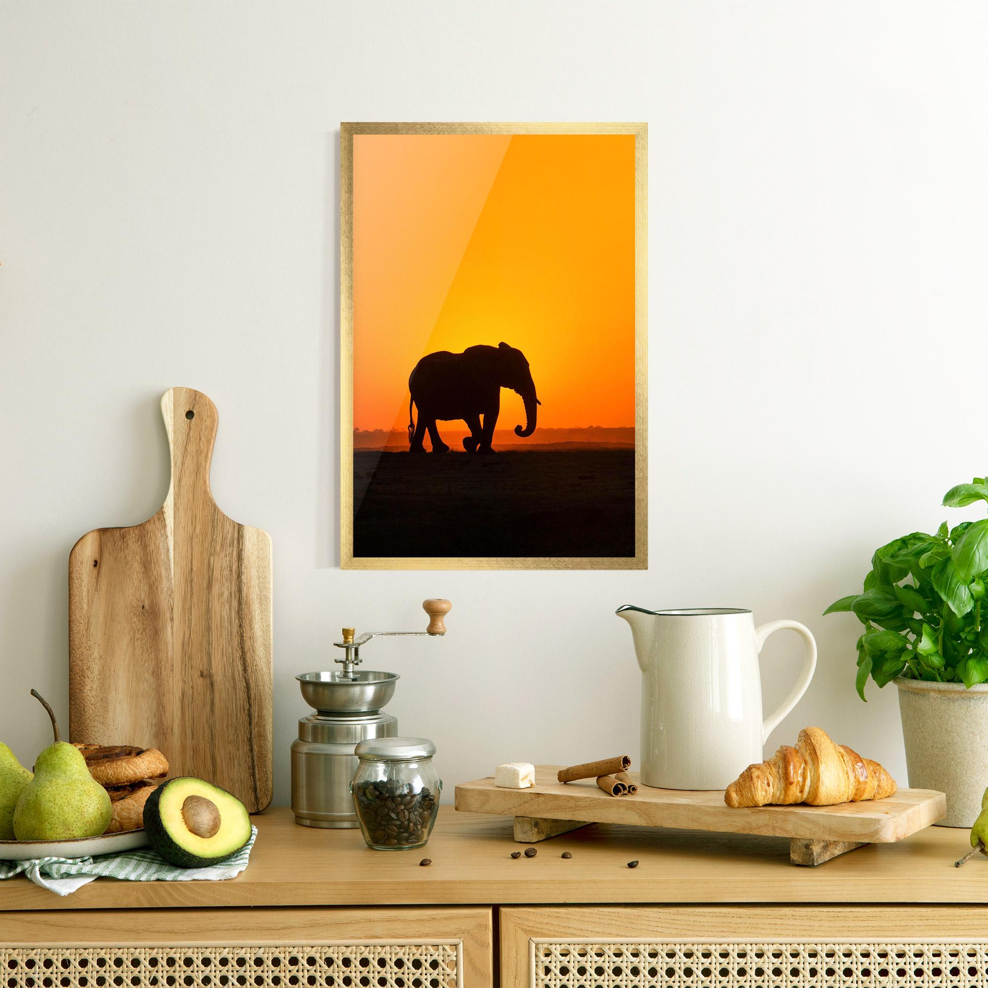 Gerahmte Poster Beautiful Elephant mockup 8
