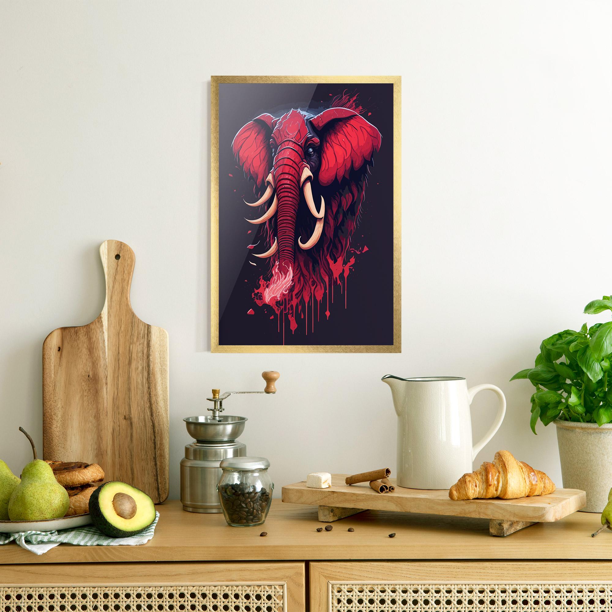 Gerahmte Poster Bloody Elephant mockup 8