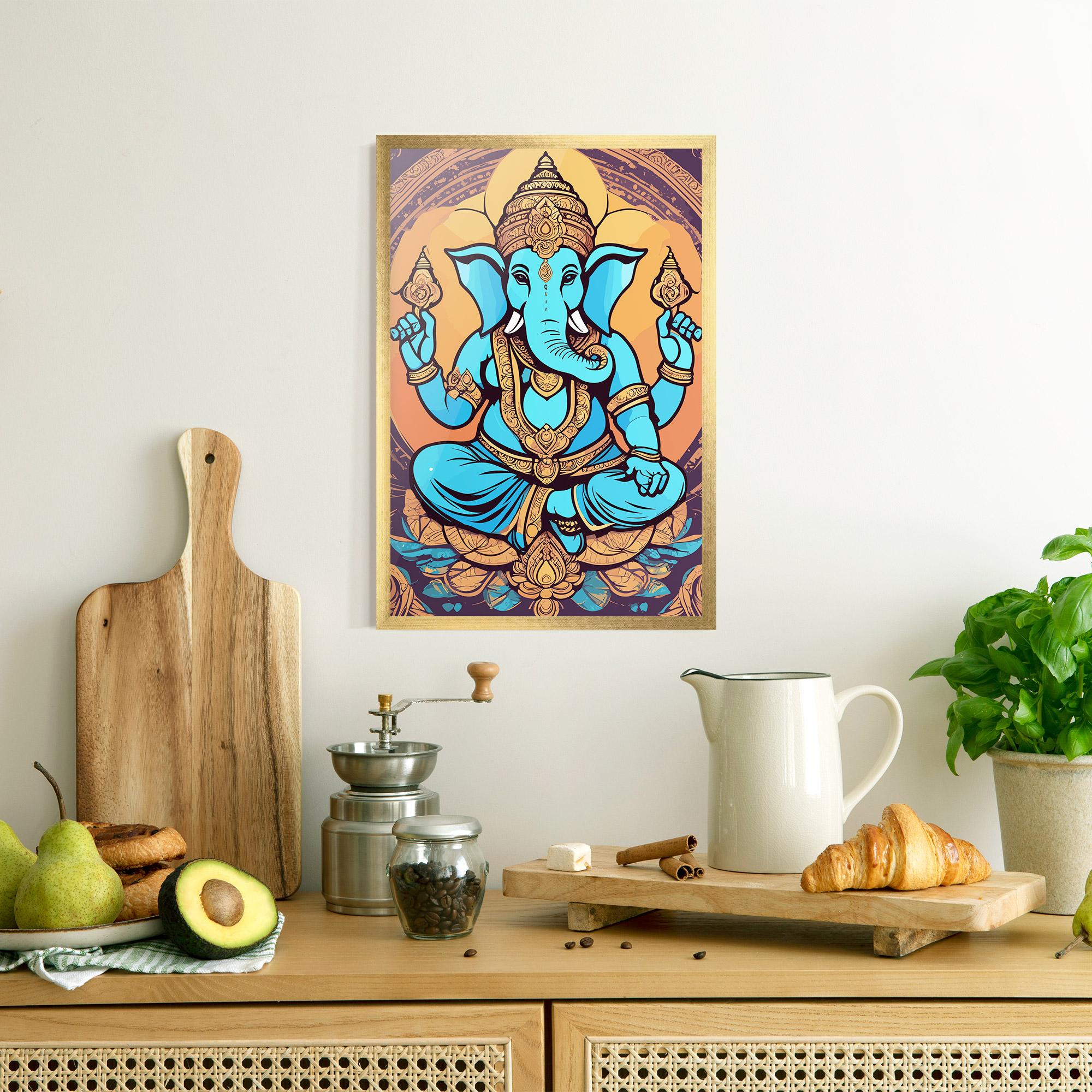 Gerahmte Poster Blue Elephant mockup 8