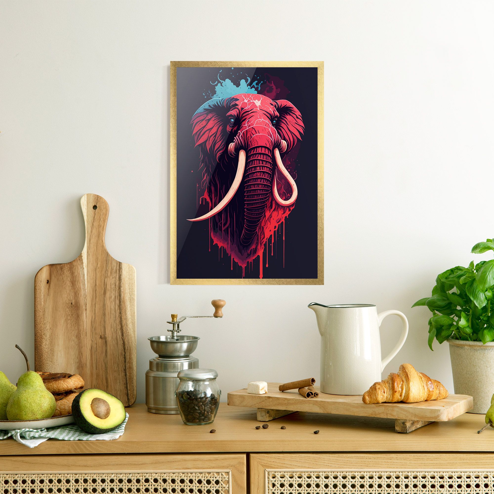 Blue Red Elephant mockup 8