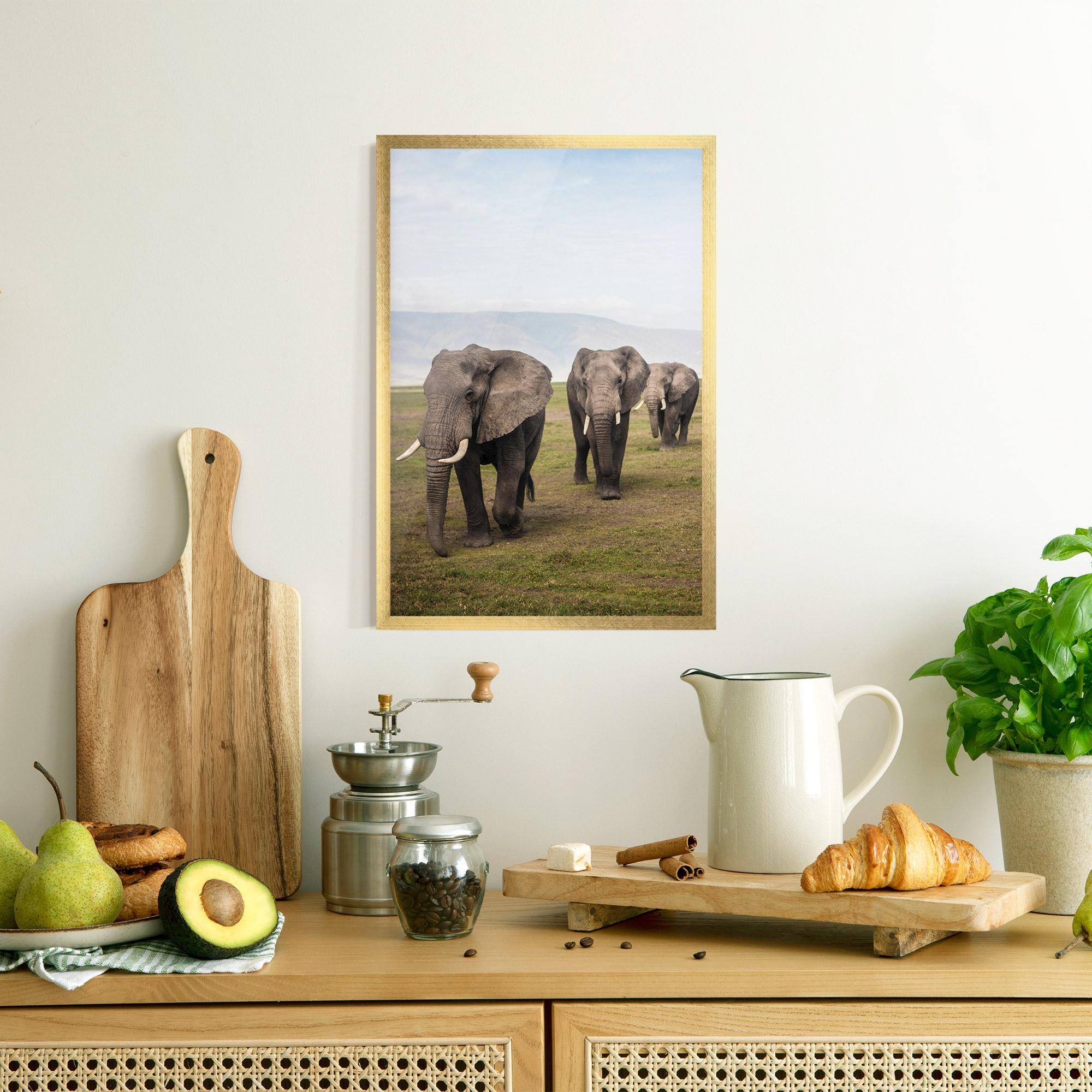Gerahmte Poster Elephant Landscape mockup 8