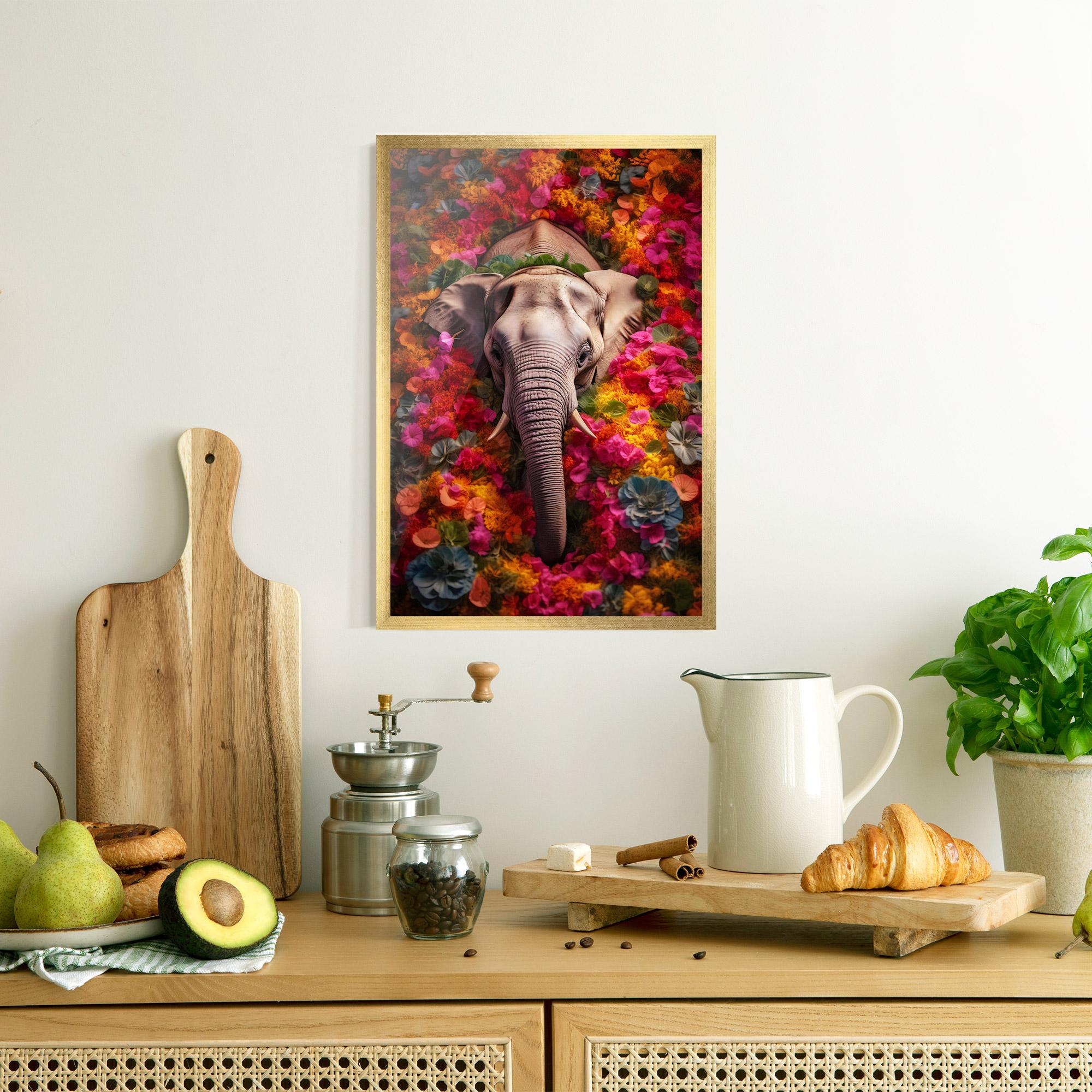 Gerahmte Poster Flower Elephant mockup 8