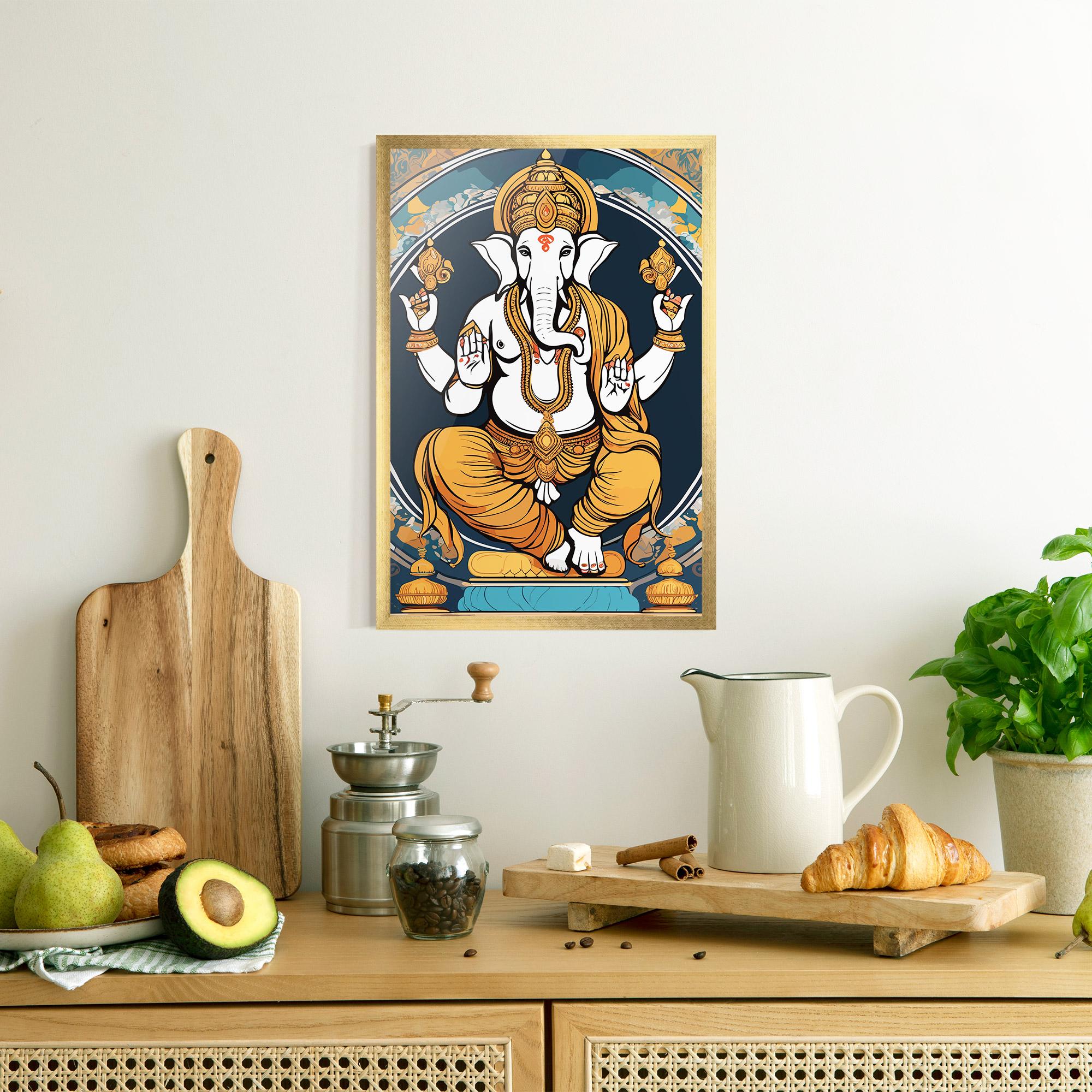 Gerahmte Poster Gold Ganpati mockup 8
