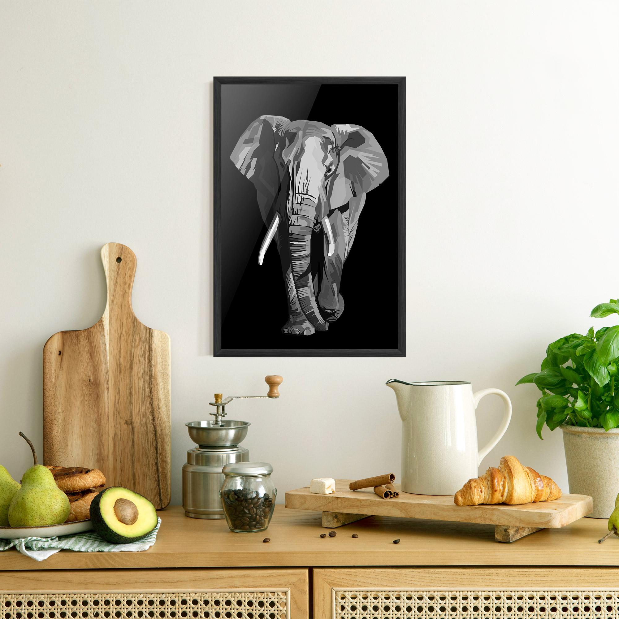 Gerahmte Poster Beautiful Grey Elephant mockup 8