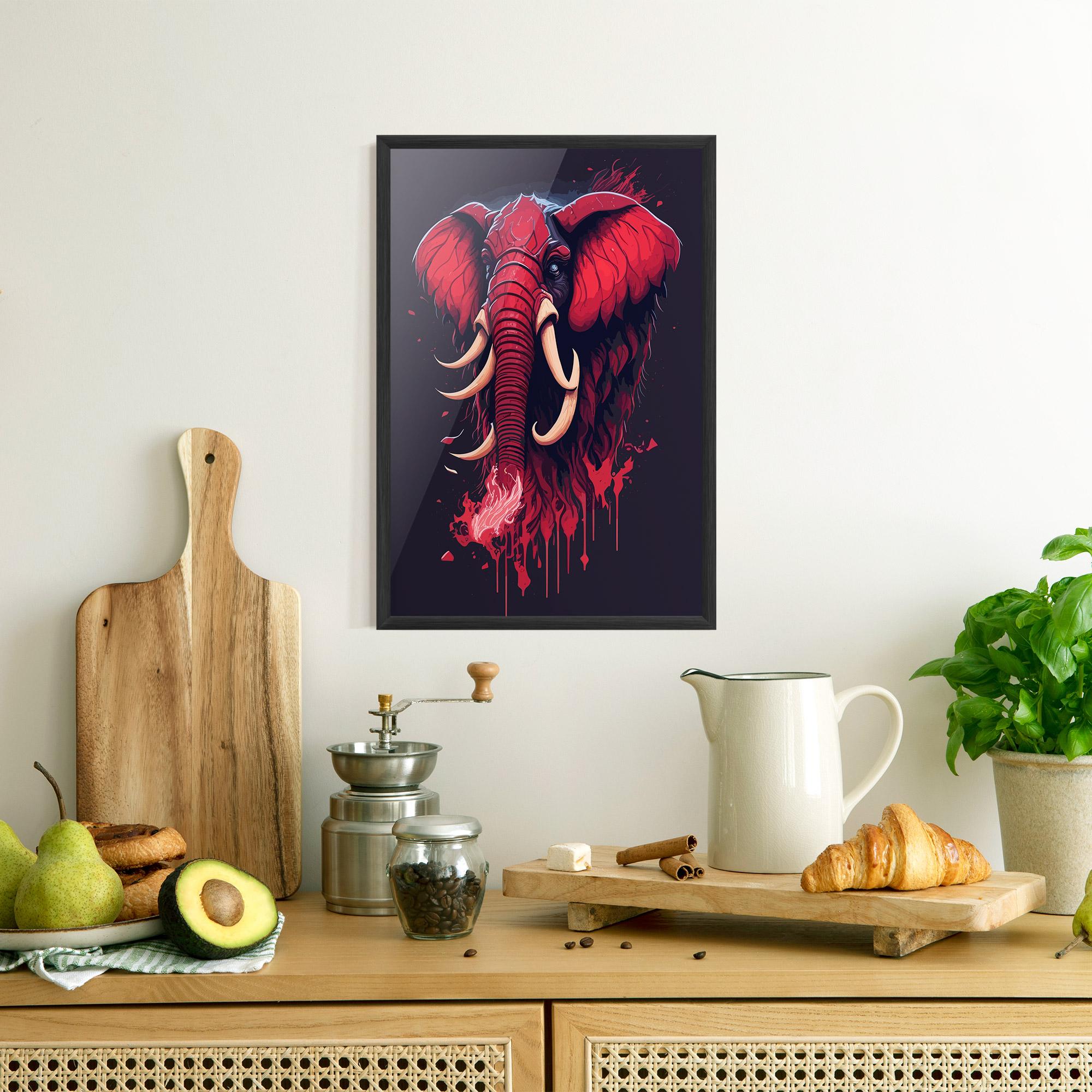 Gerahmte Poster Bloody Elephant mockup 8