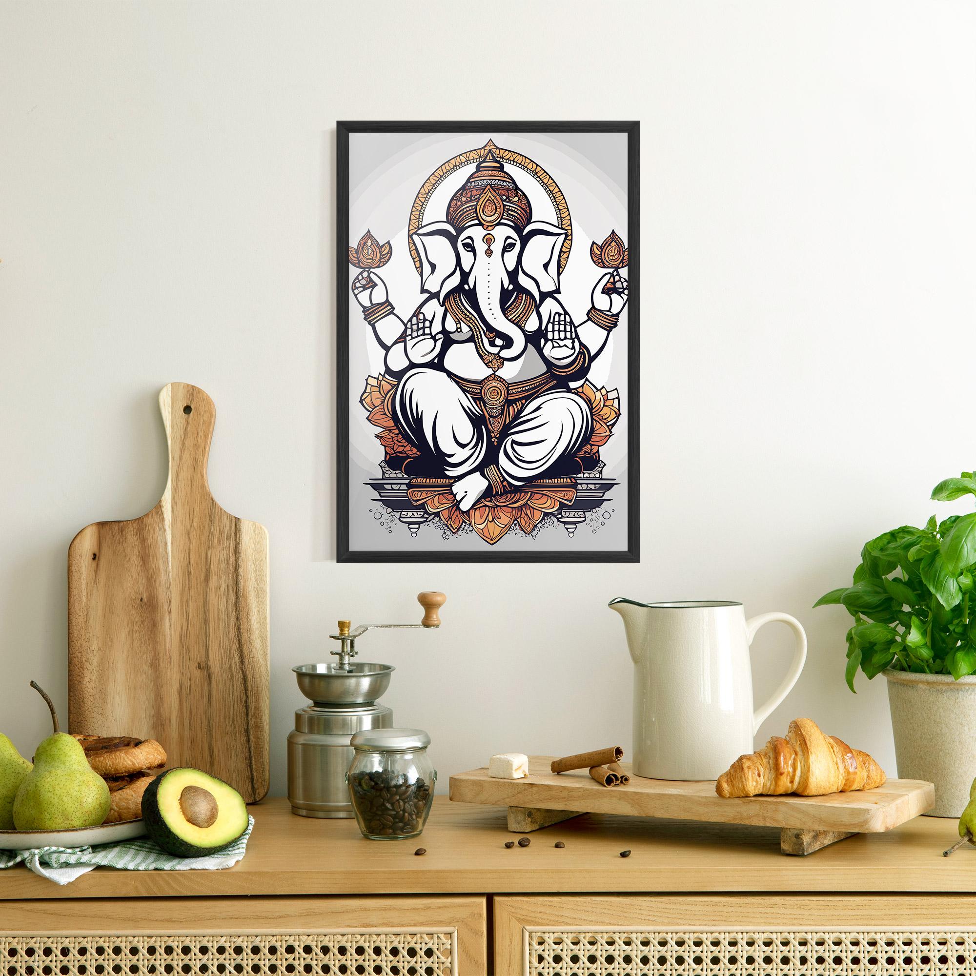 Gerahmte Poster Chaturthi Grey mockup 8