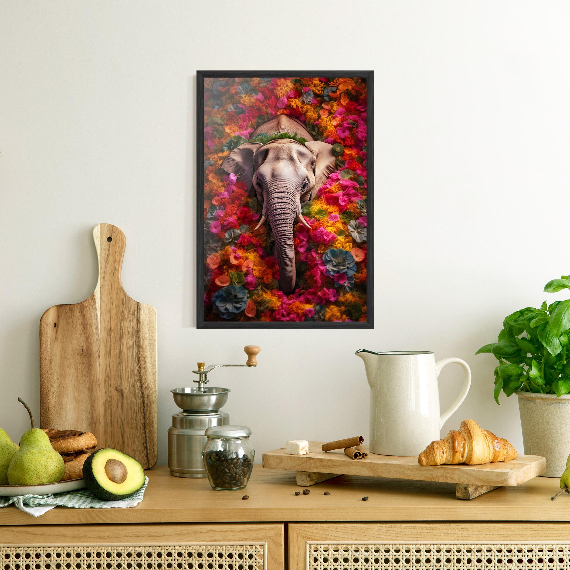 Gerahmte Poster Flower Elephant mockup 8